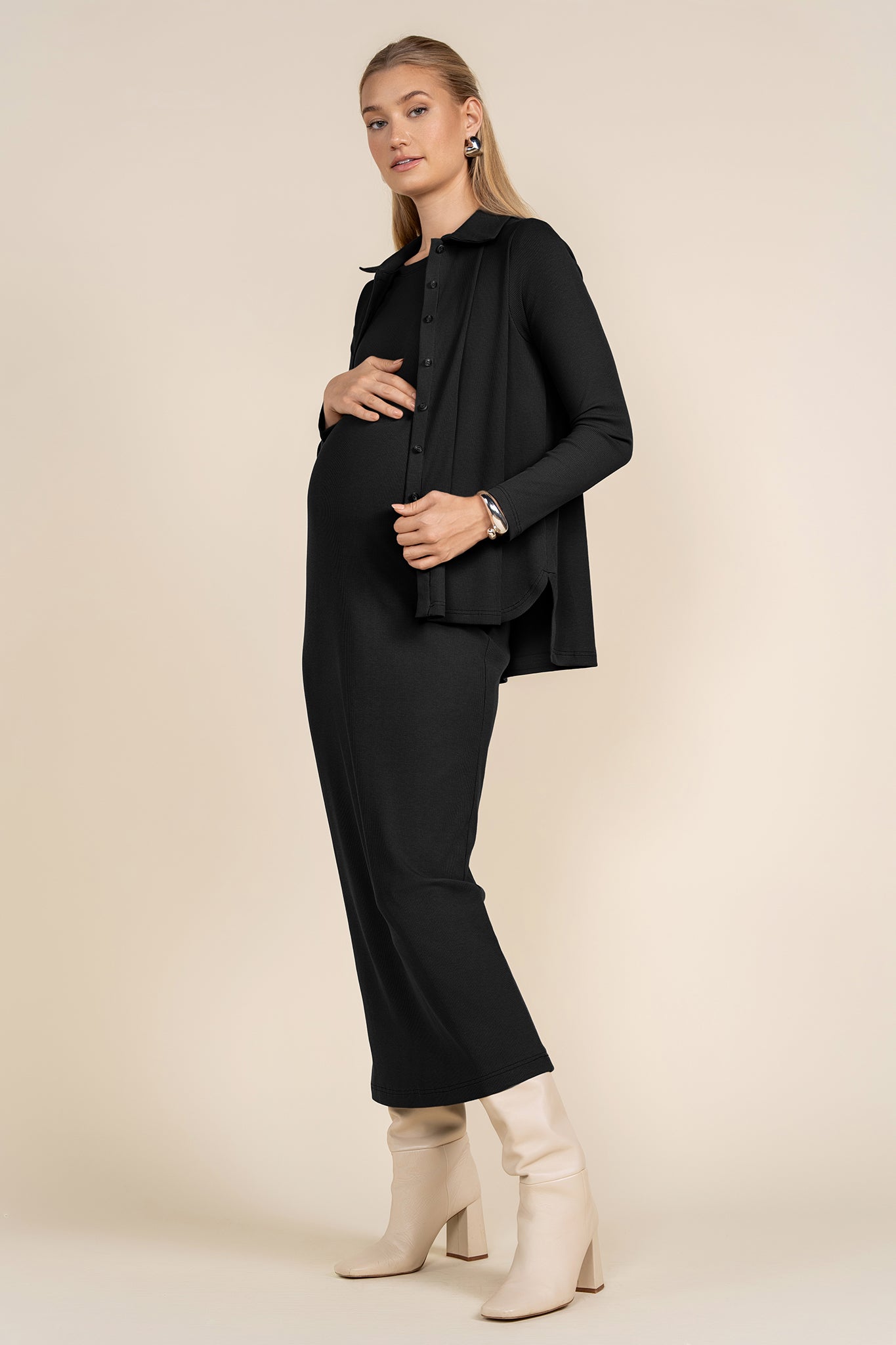 Pierre Maternity Dress in Black from Apparalel Black / Xs