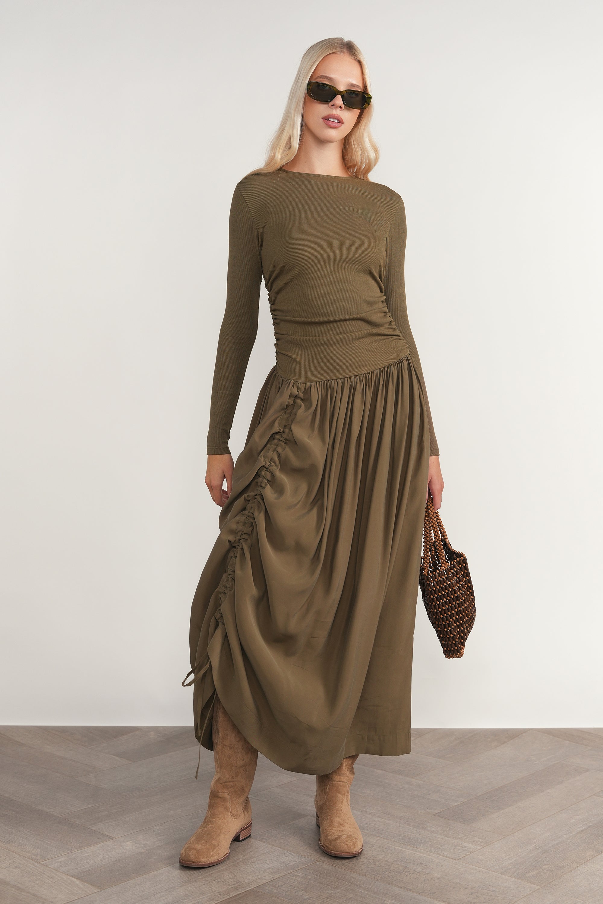 Savoy Dress in Bay Leaf