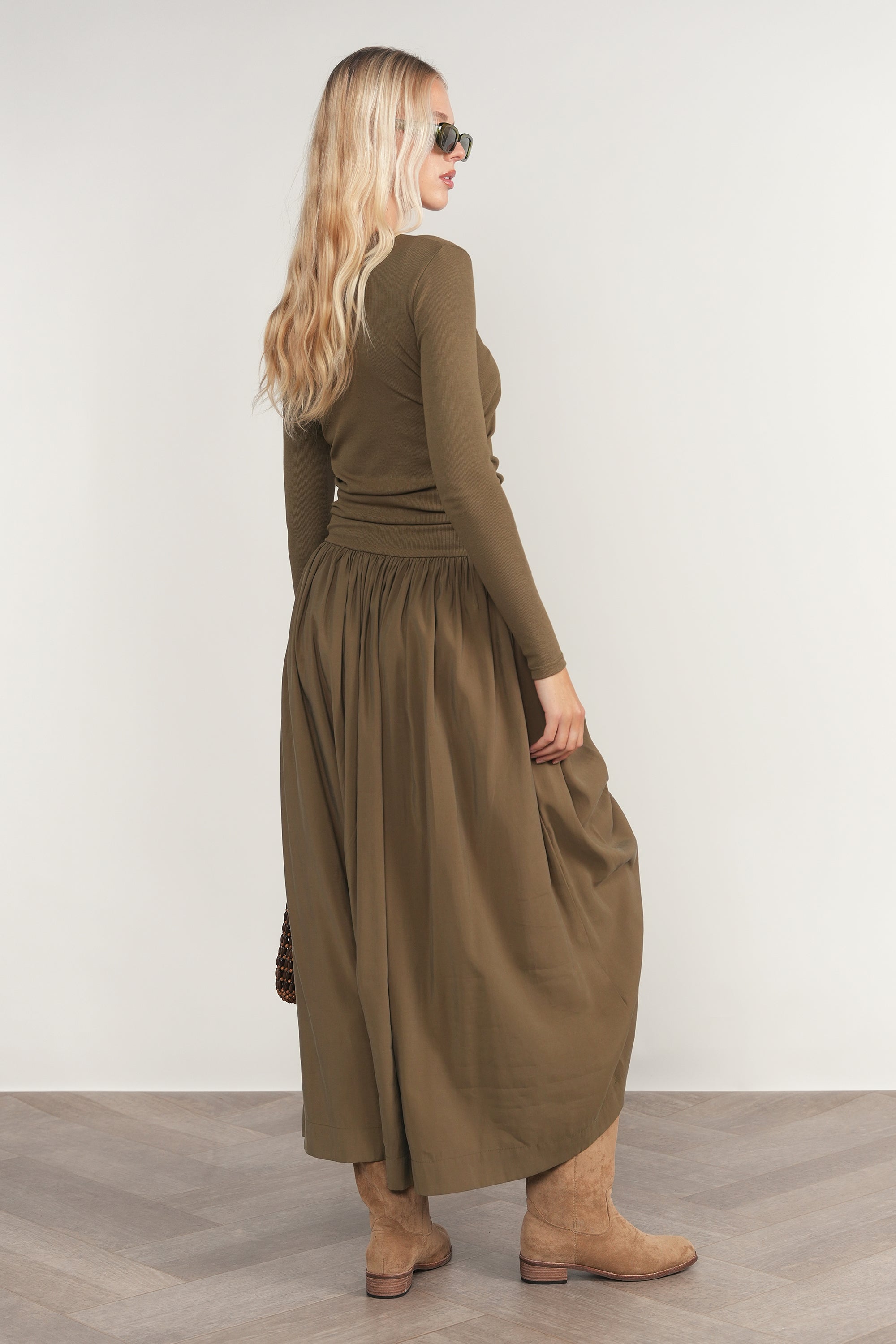 Savoy Dress in Bay Leaf