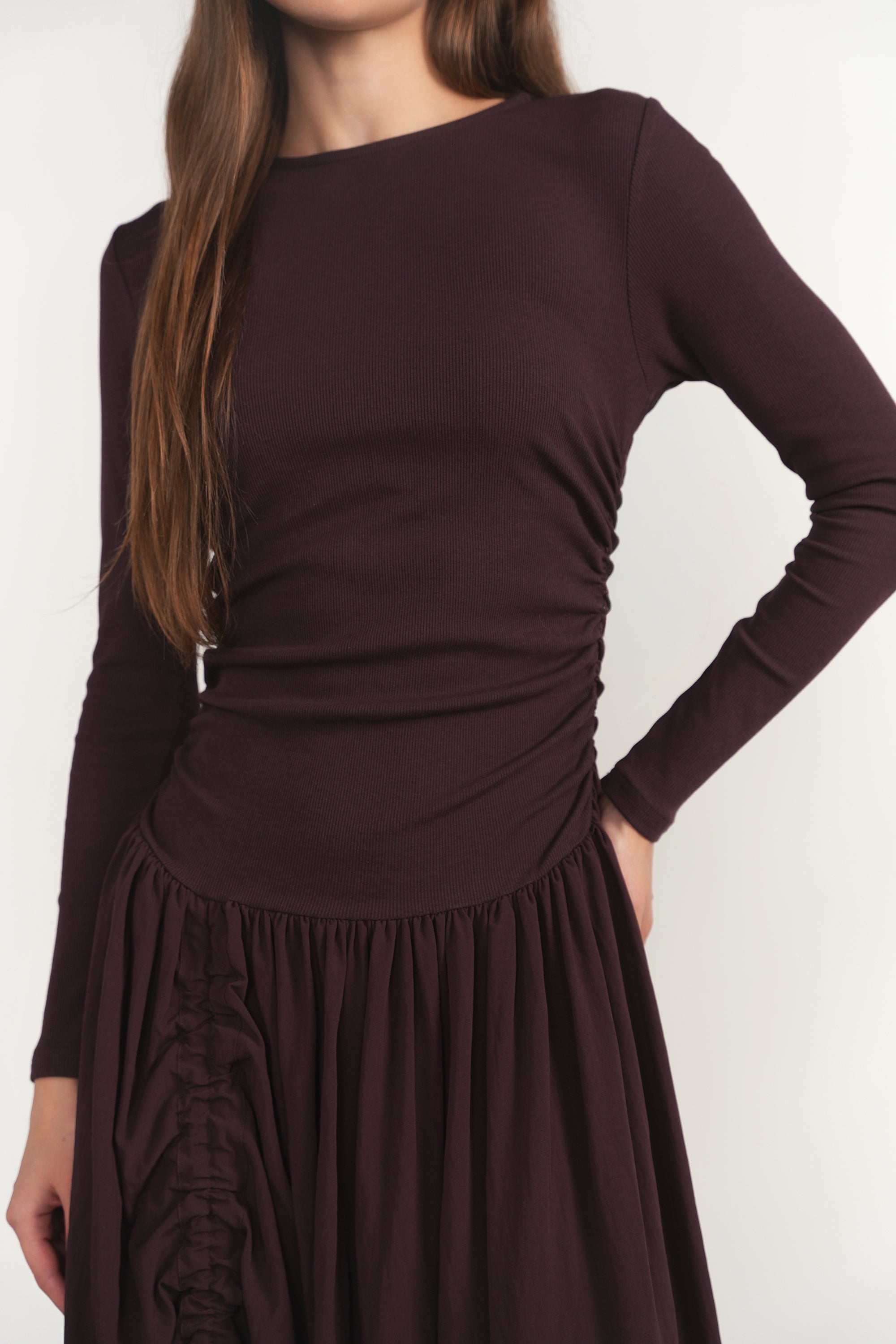 Savoy Dress in Eggplant