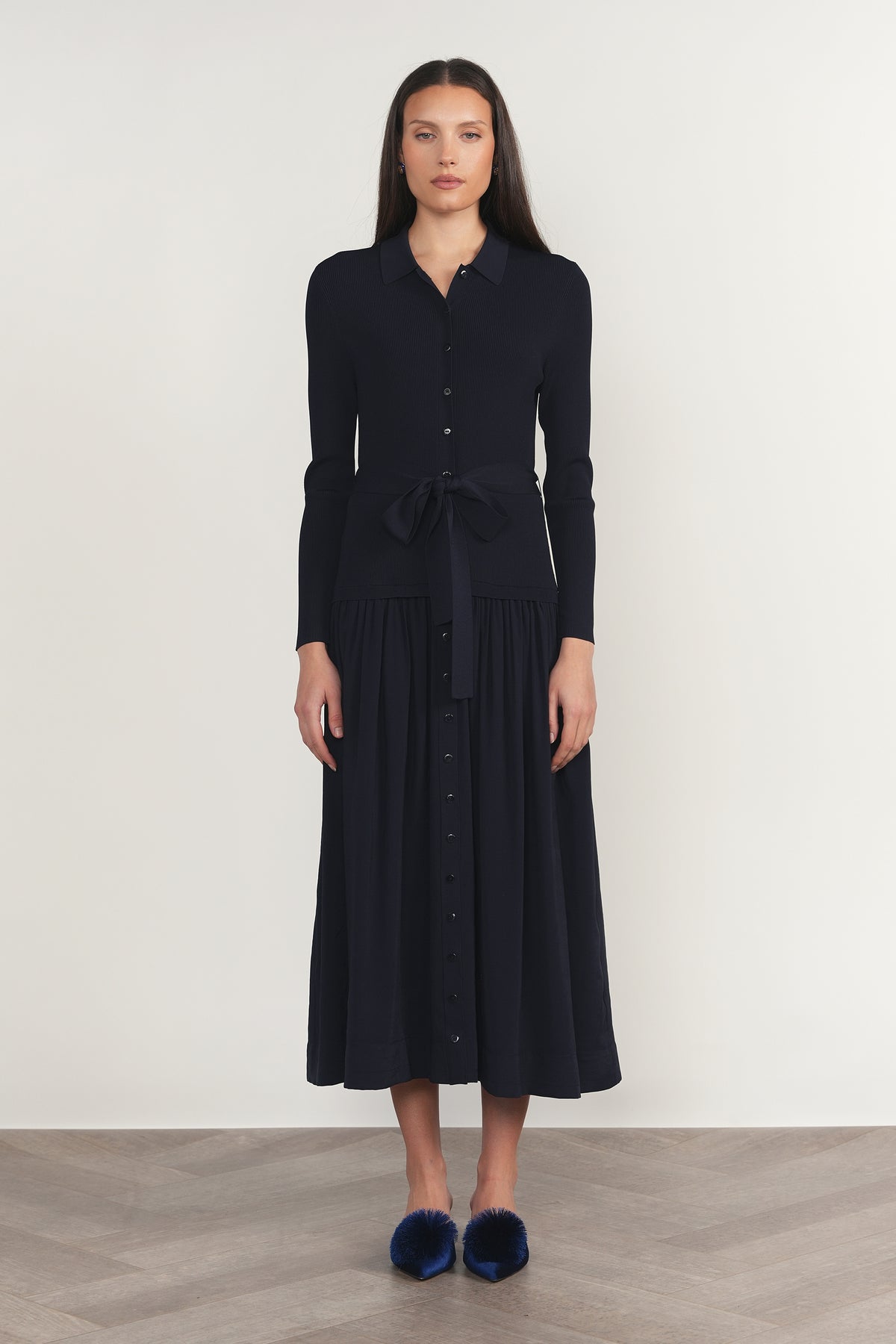 Drina Dress in Deep Indigo Navy