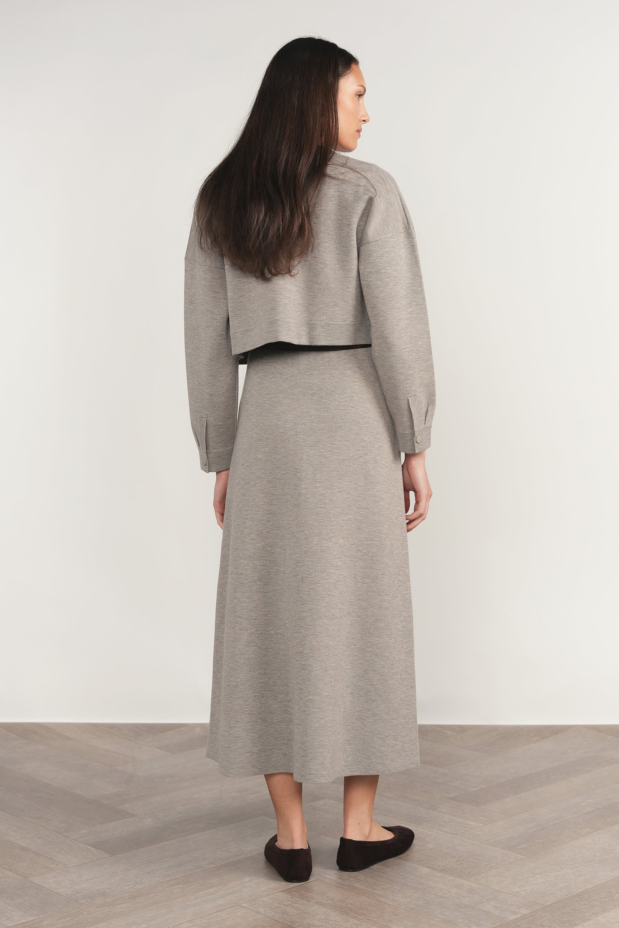 Seine Skirt in Greige Marl