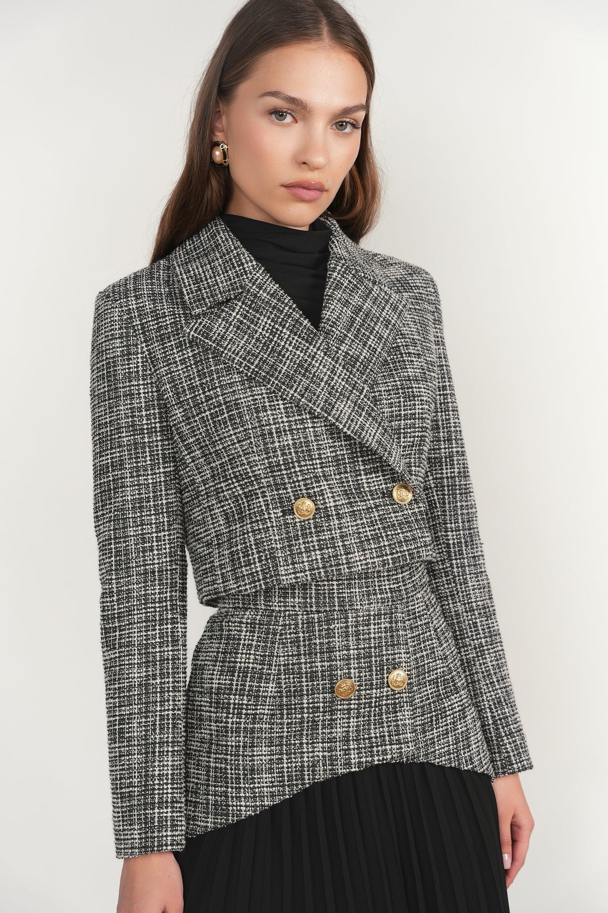 Kura Blazer in Black Plaid