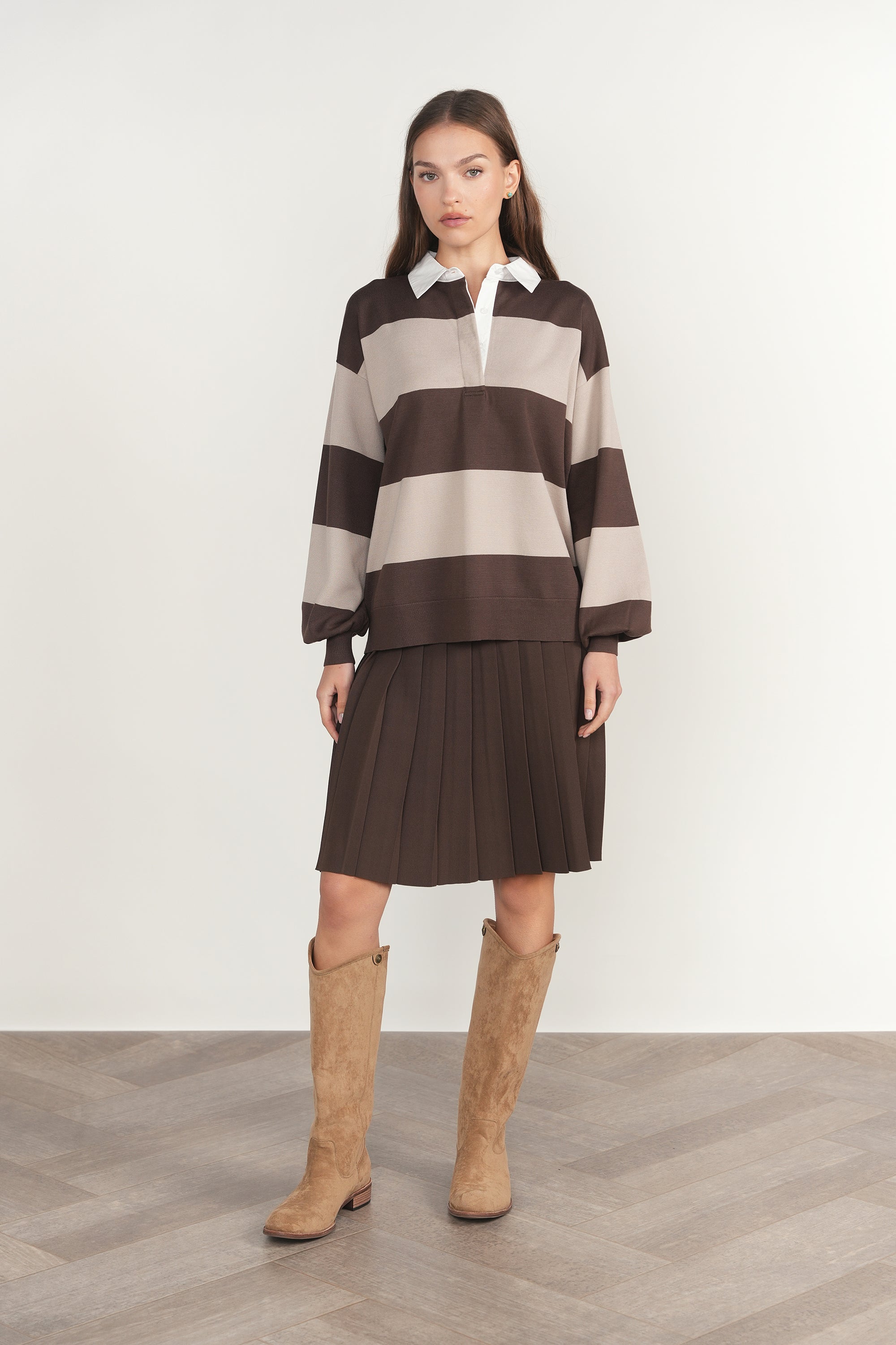 Ness Sweater in Fudge / Bone