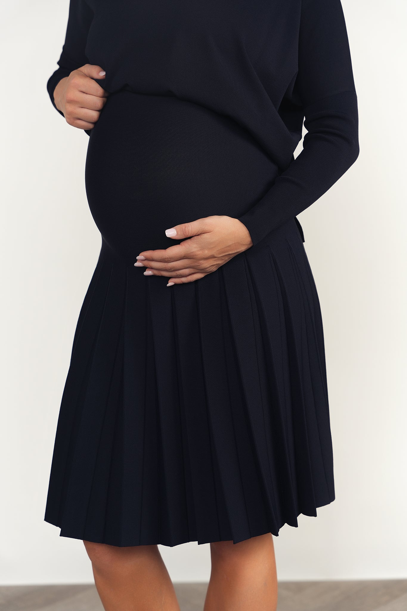 Maternity Infinity Skirt in Deep Indigo Navy
