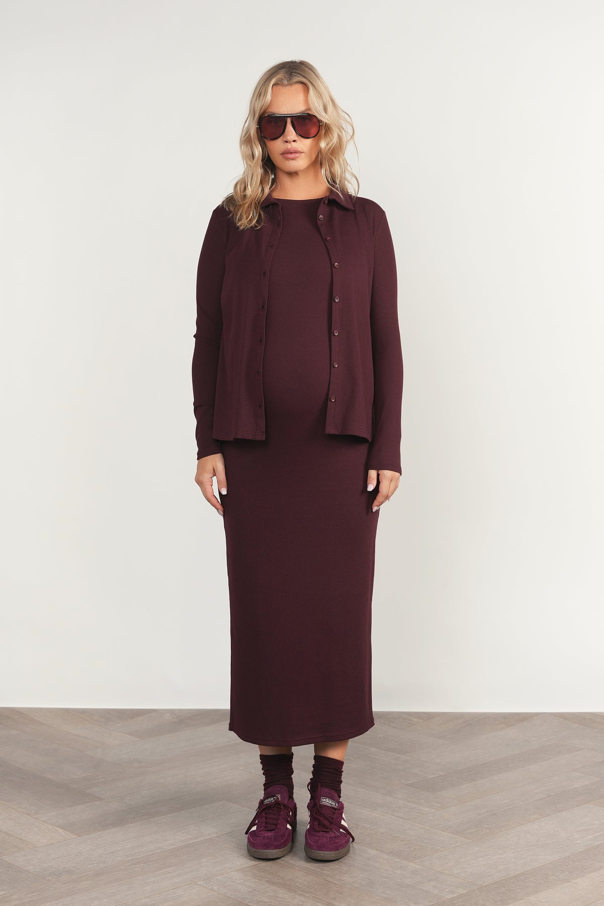 Pierre Maternity Dress in Deep Rouge