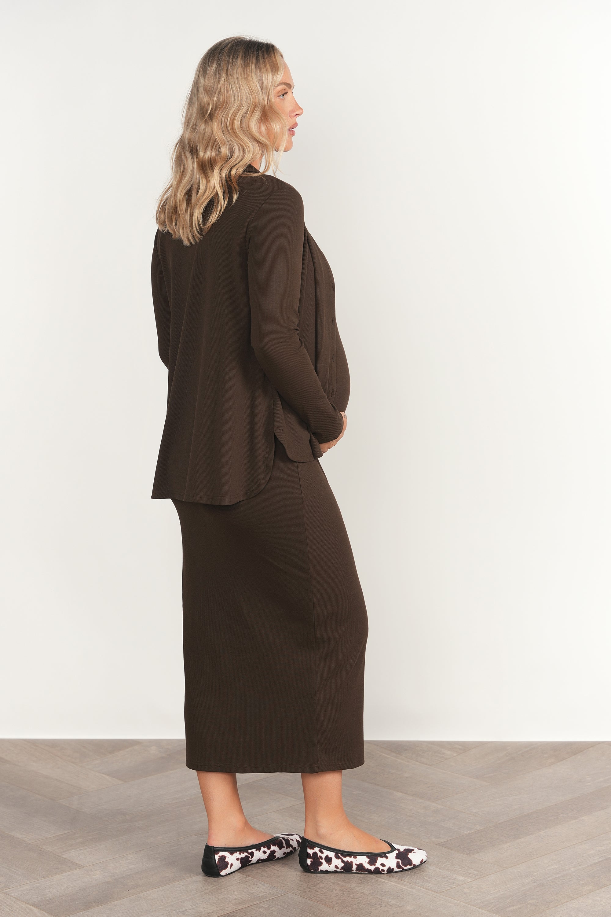 Pierre Maternity Dress in Rustic Brown