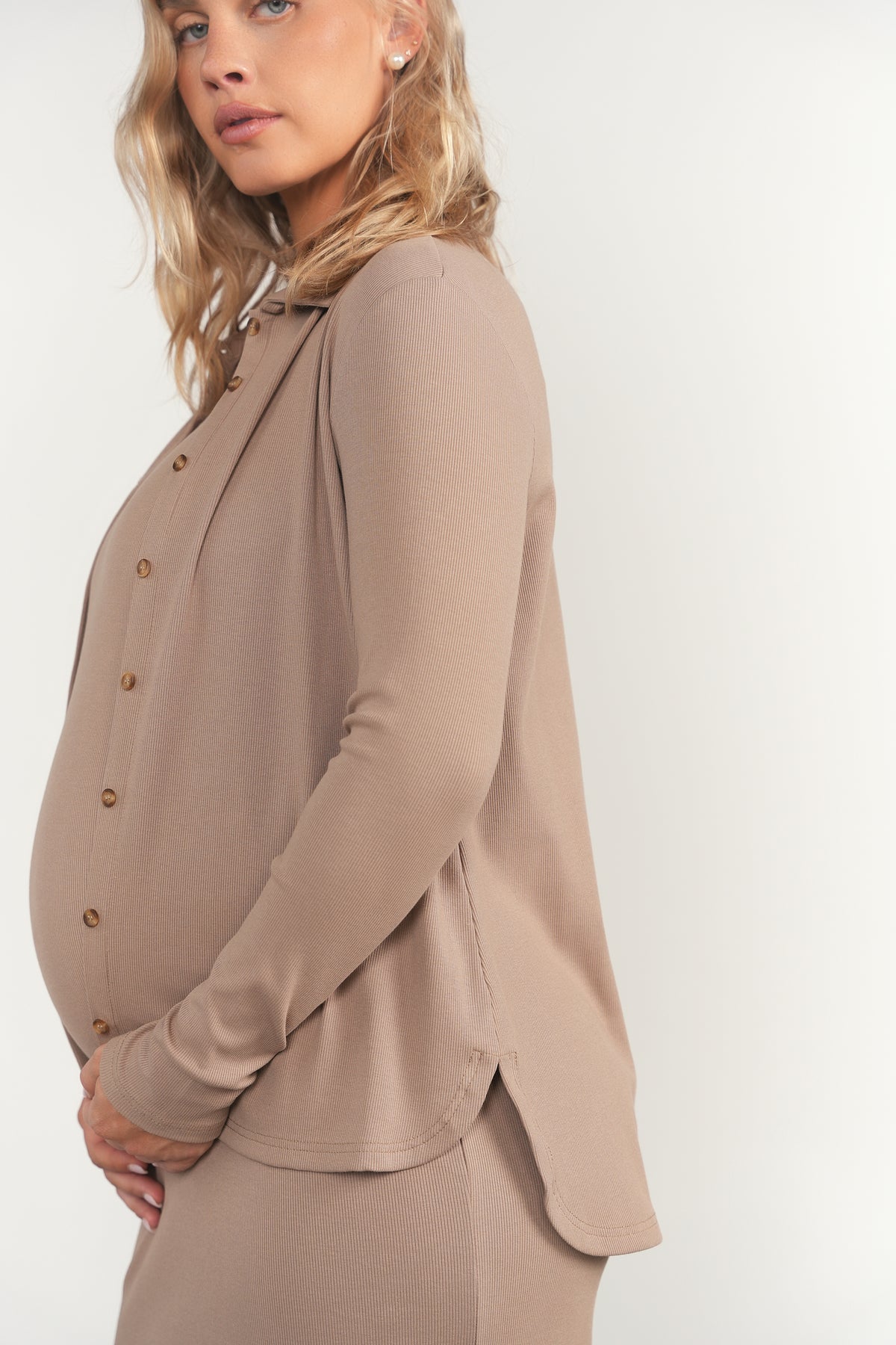 Pierre Maternity Dress in Sandstone