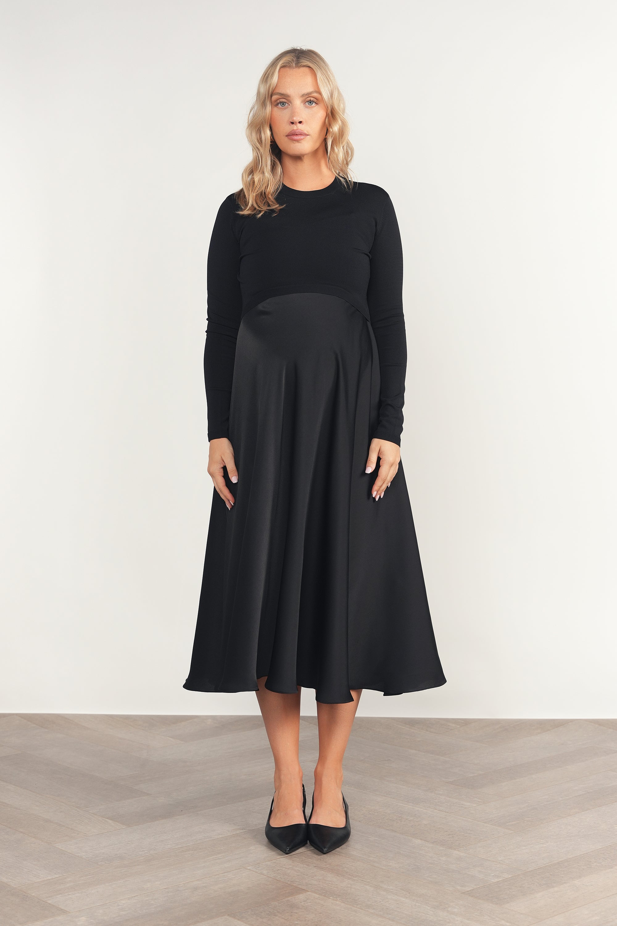 Sahara Maternity Dress in Black