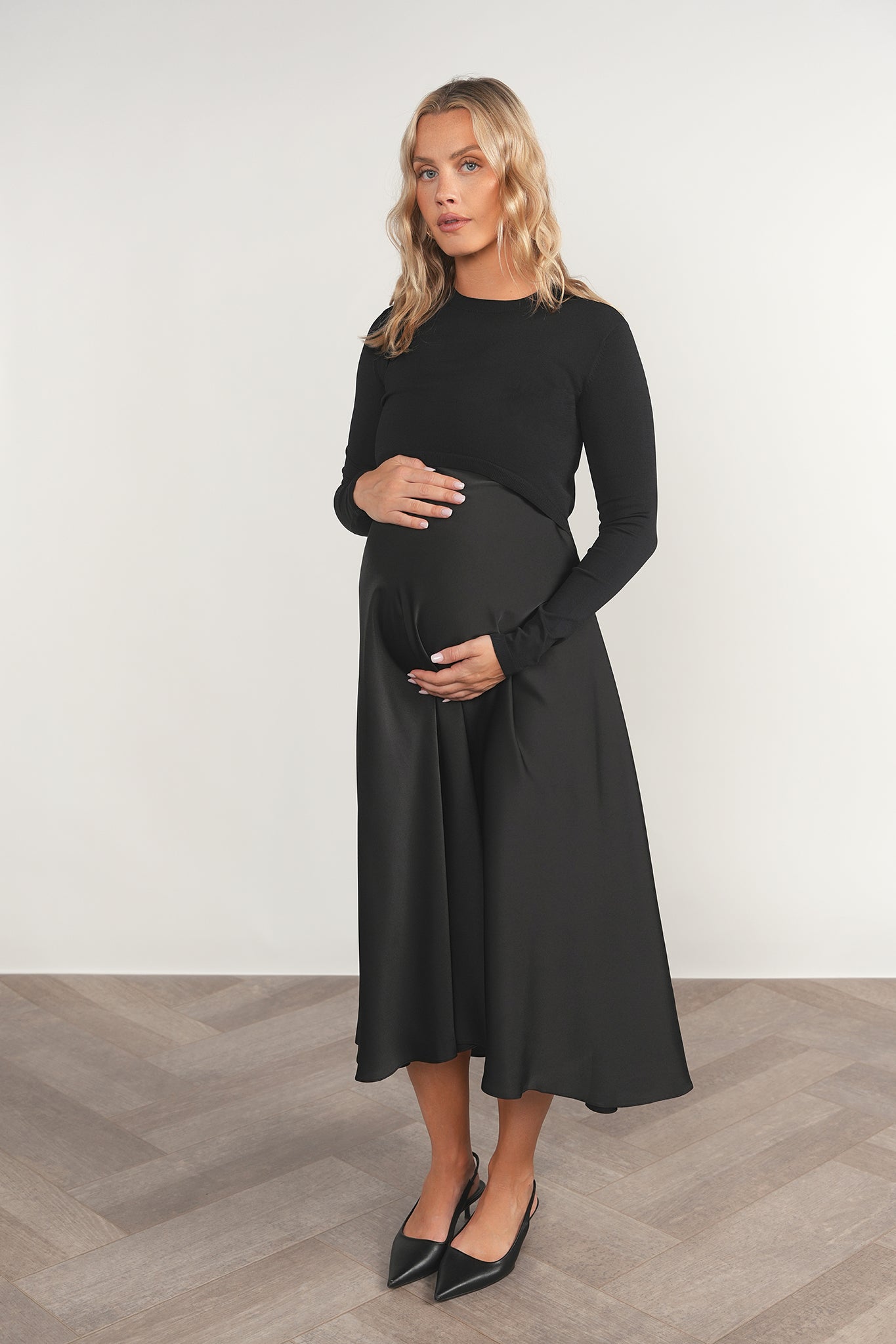 Monroe Maternity Top in Black