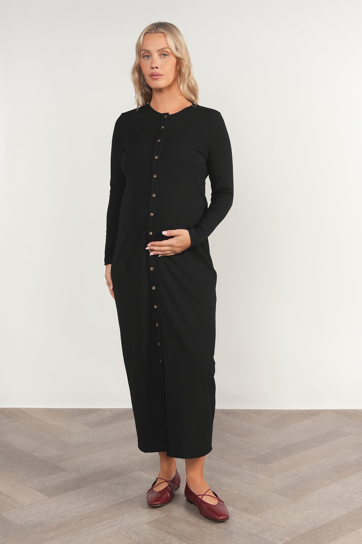 Marne Maternity Dress in Black