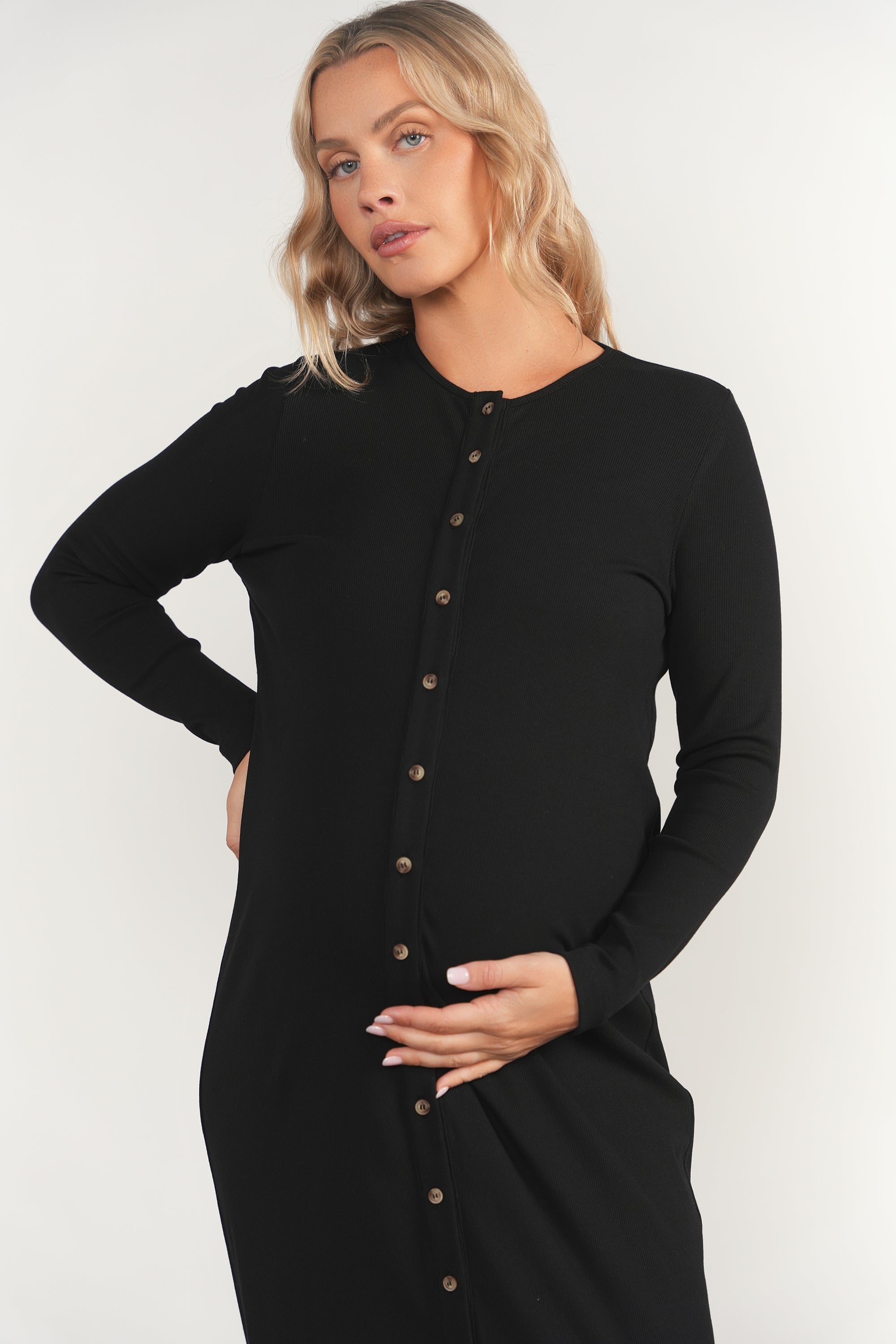 Marne Maternity Dress in Black