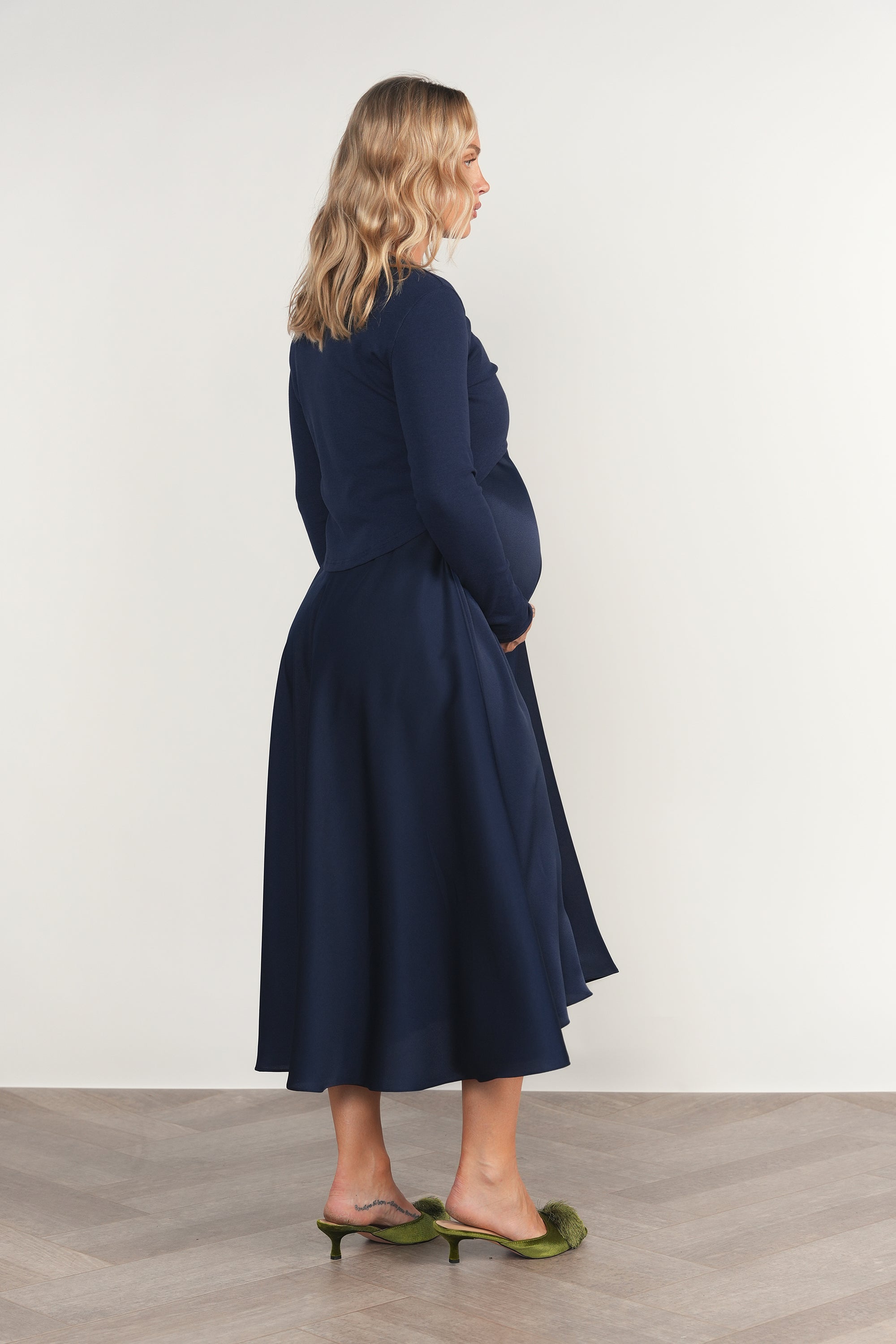 Sahara Maternity Dress in Navy