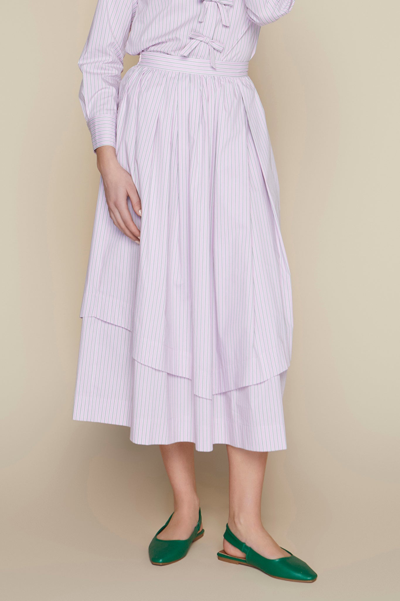 Moorea Skirt in Blush Stripe