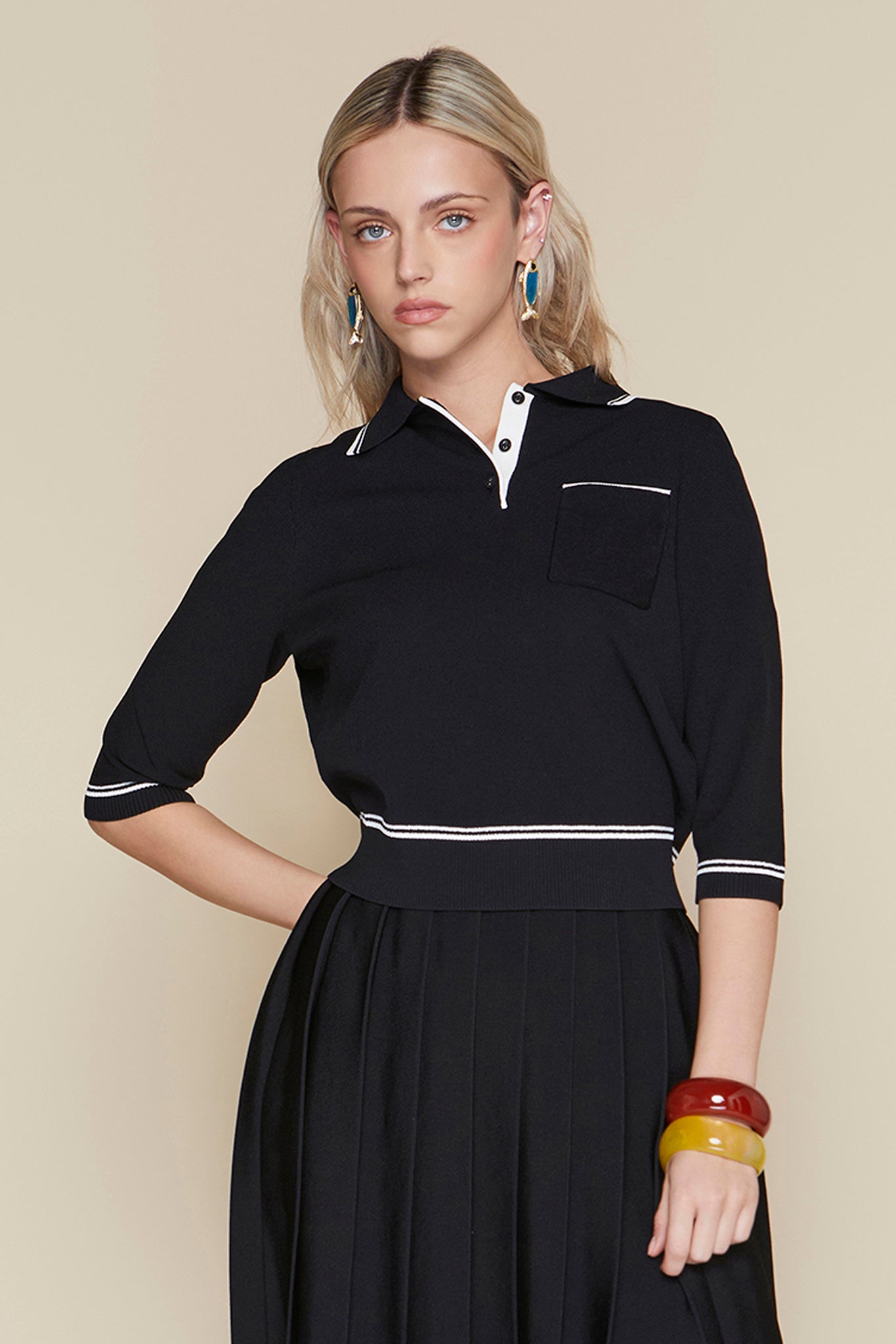 Menton Polo in Black