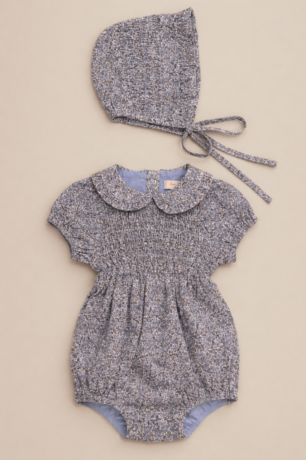 Whitmore Romper + Bonnet in Lilac Floral