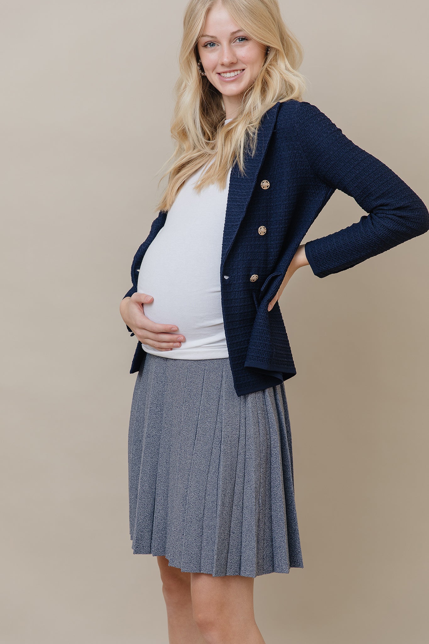 The Maternity Infinity Skirt in Denim