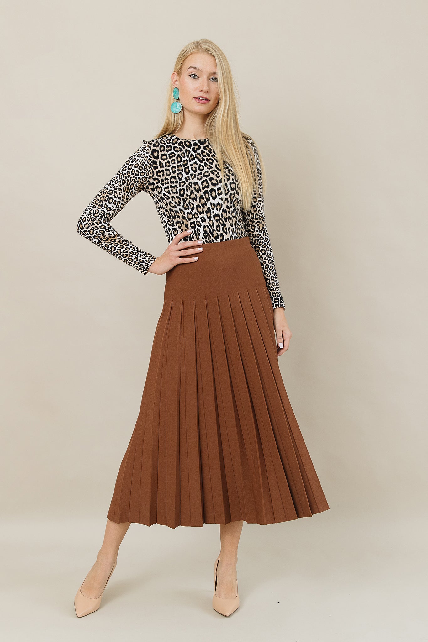 The Maxi Infinity Skirt in Caramel