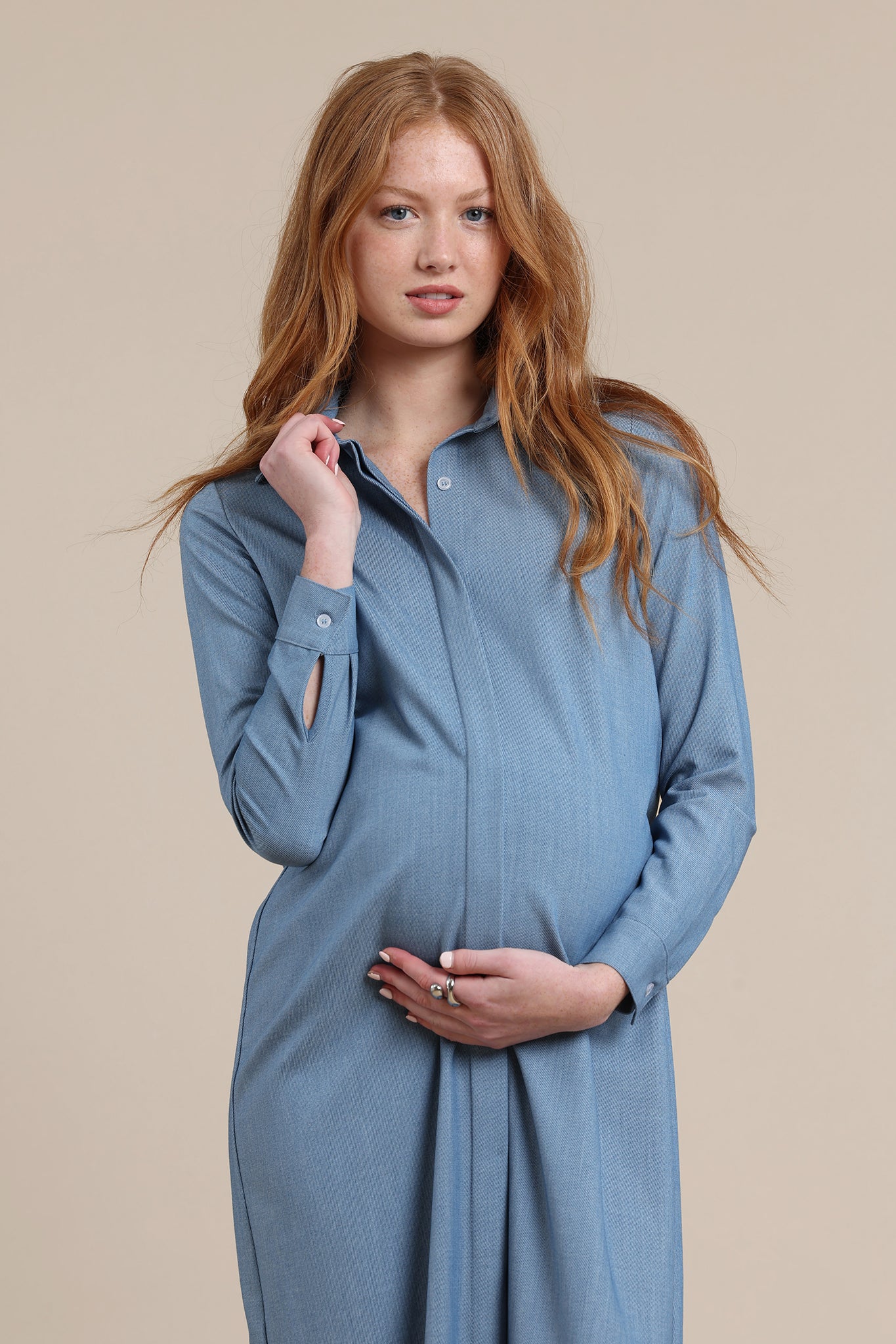 Erica Dress in Blue Chambray