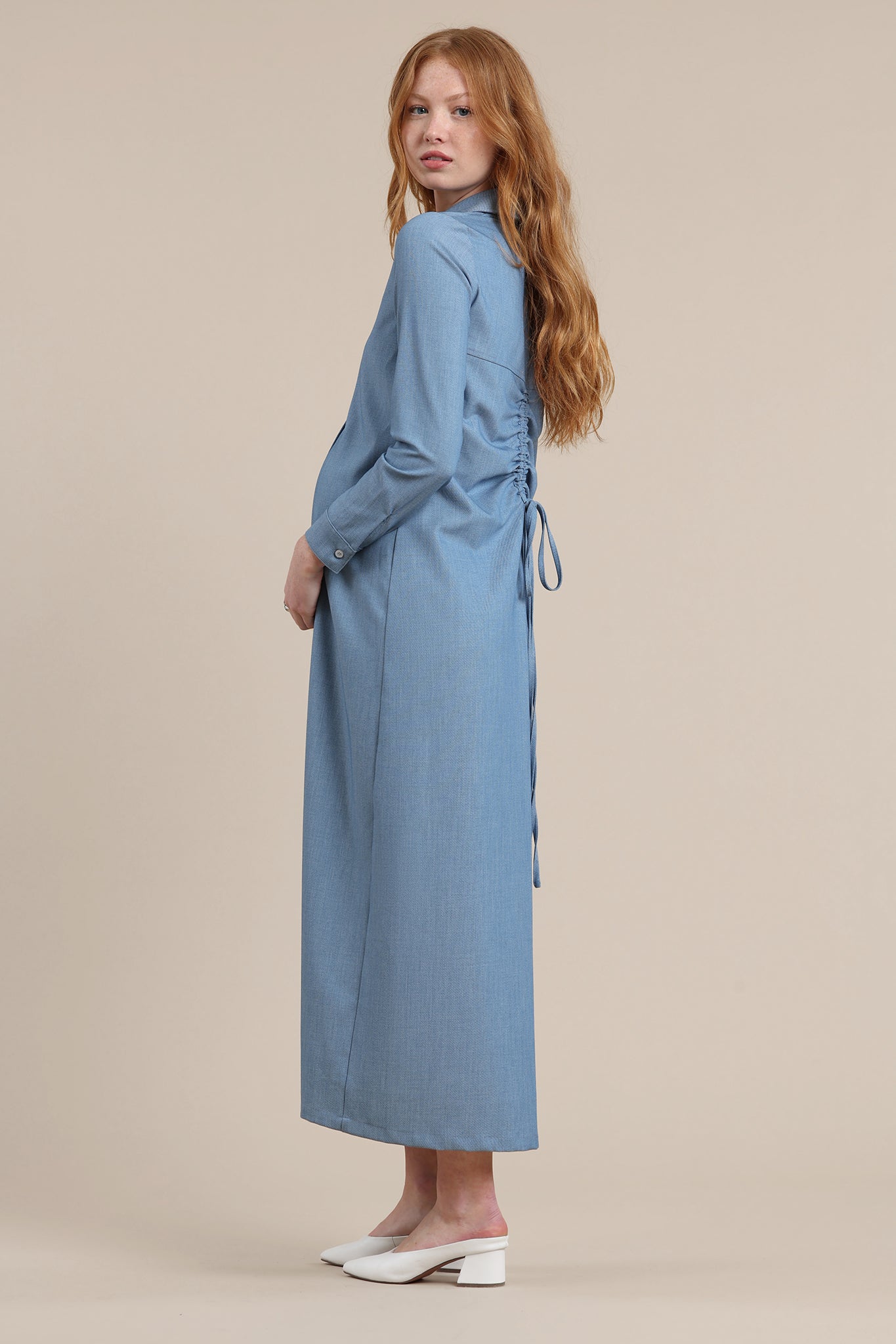 Erica Dress in Blue Chambray