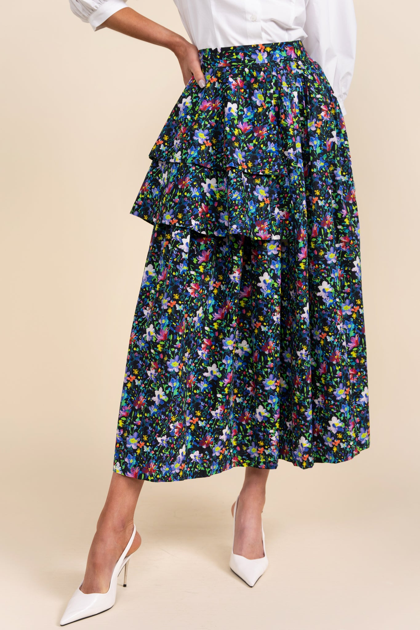 Cienega Skirt in Midnight Bloom