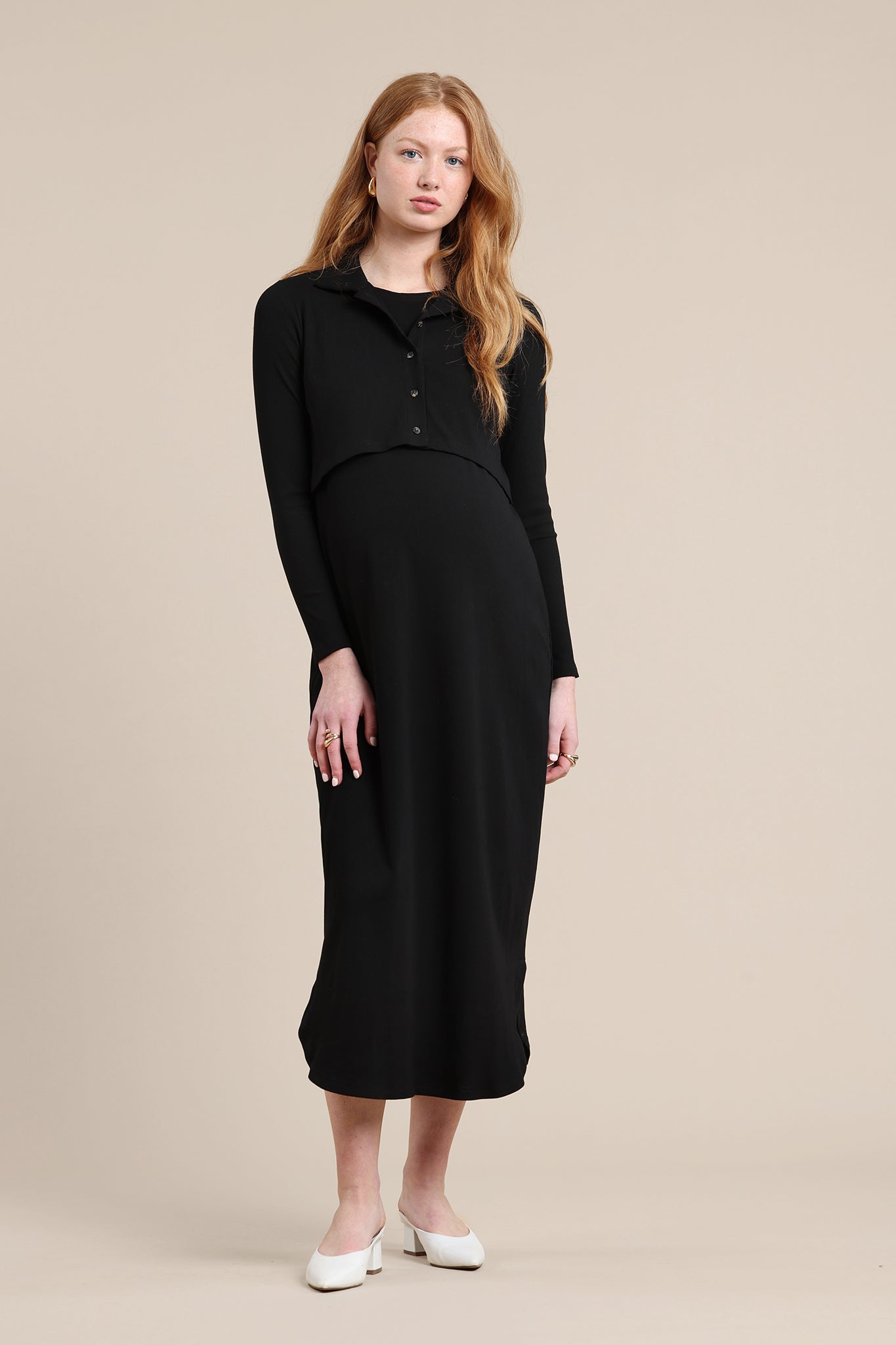 Adele Maternity Dress in Black