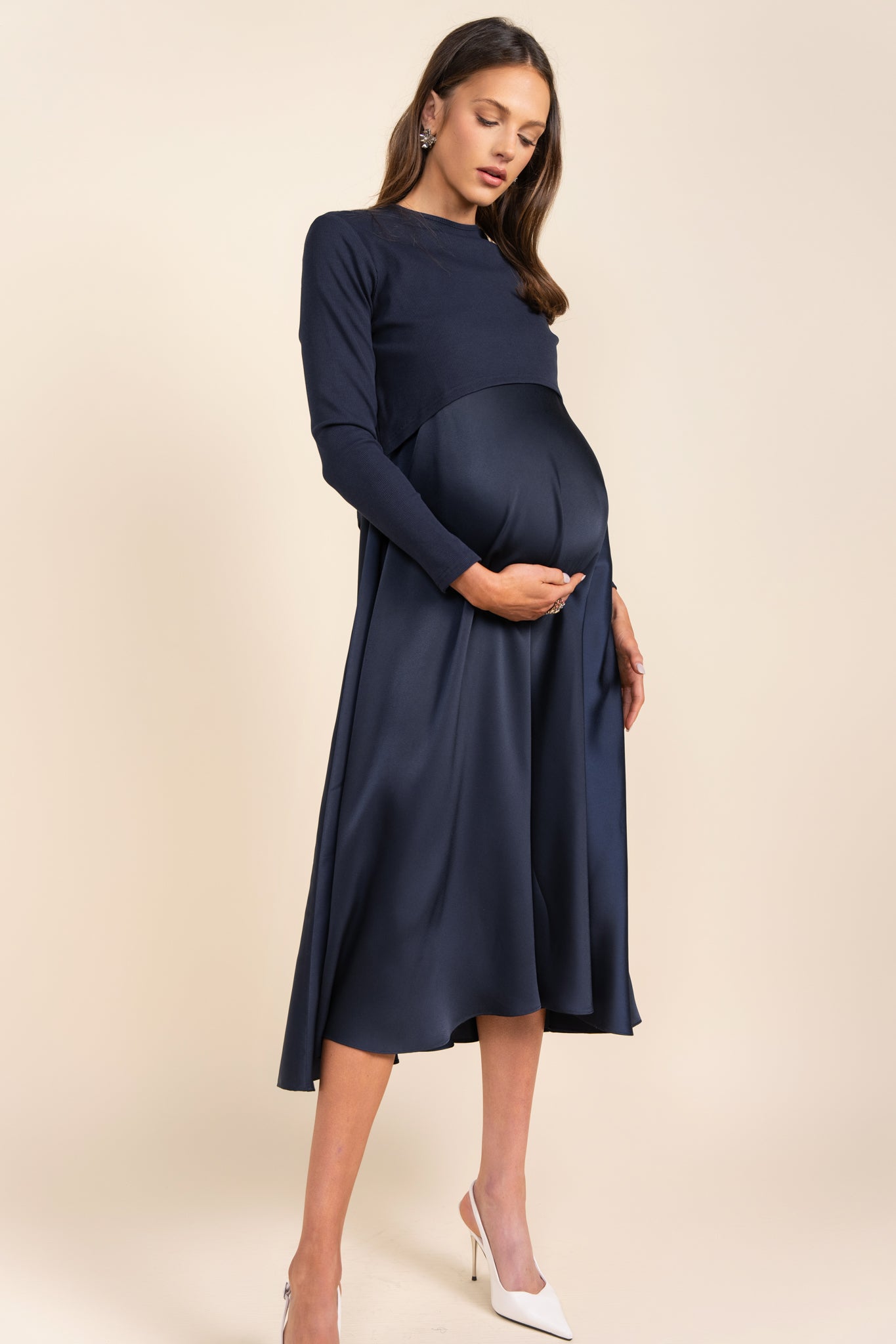 Sahara Maternity Tee in Navy