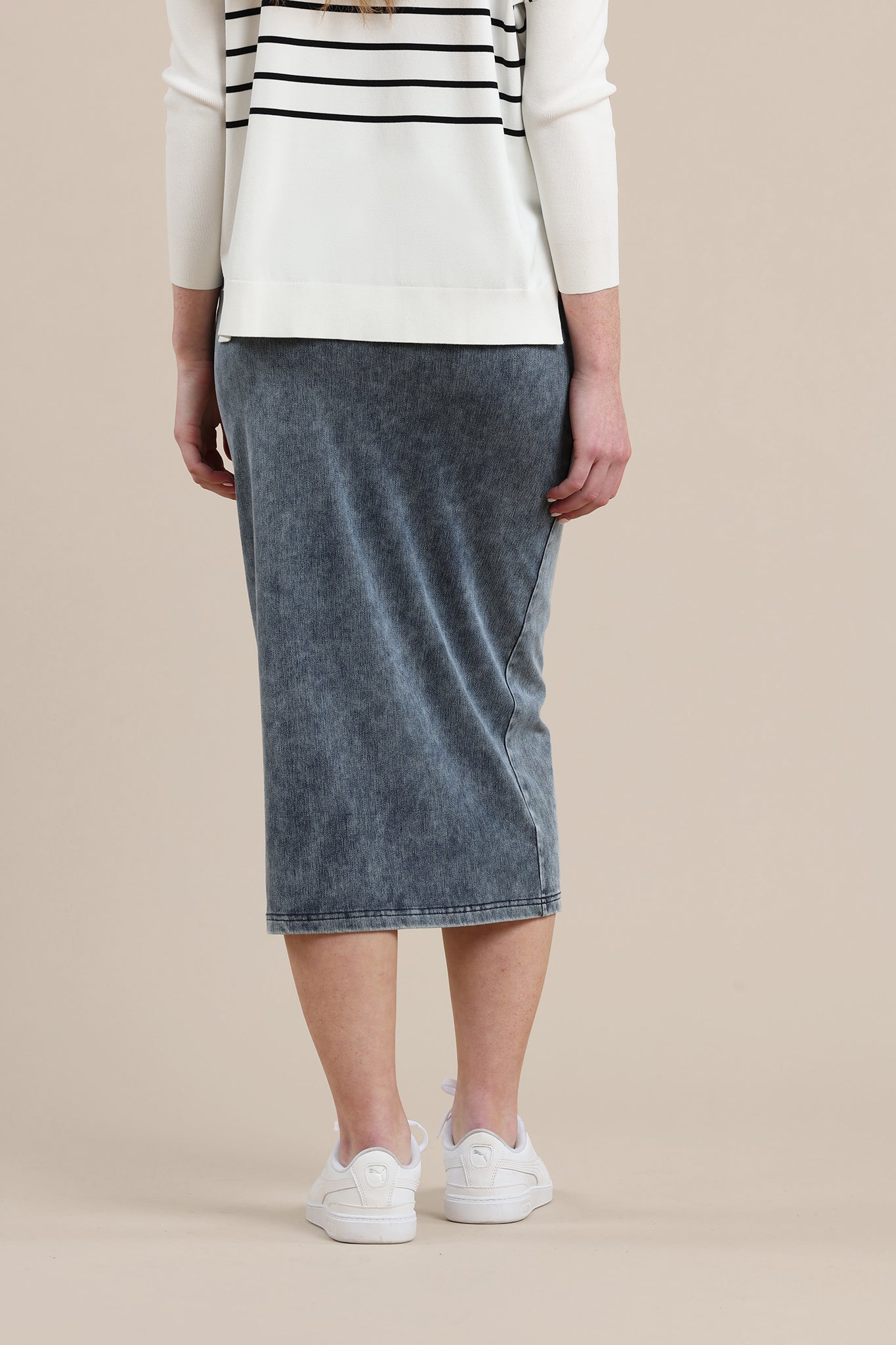 Sapphire Maternity Skirt in Midwash Denim