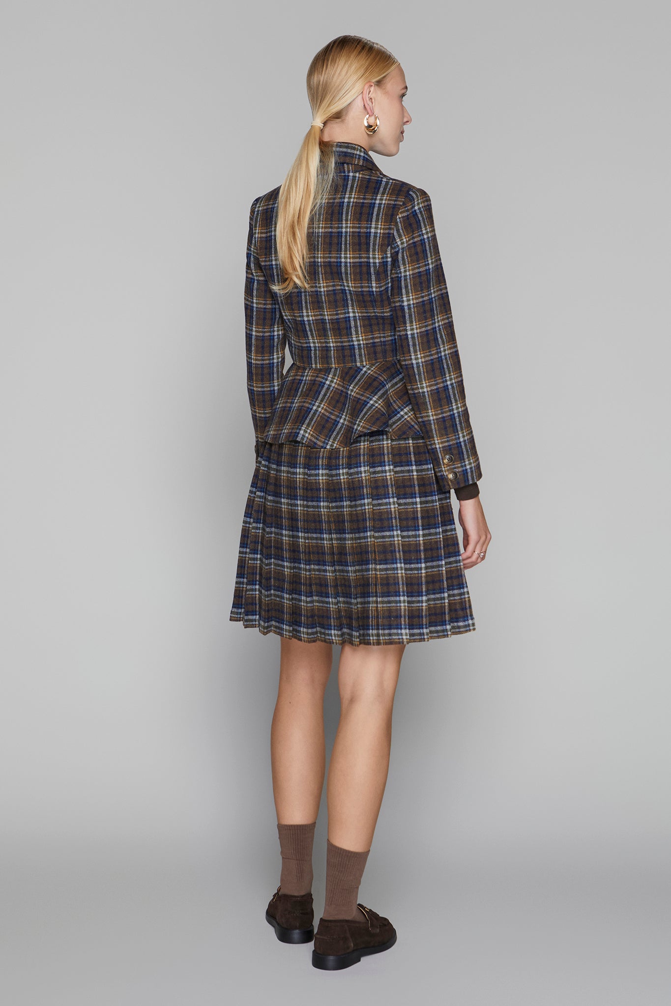 Briar Blazer in Cocoa / Navy Plaid