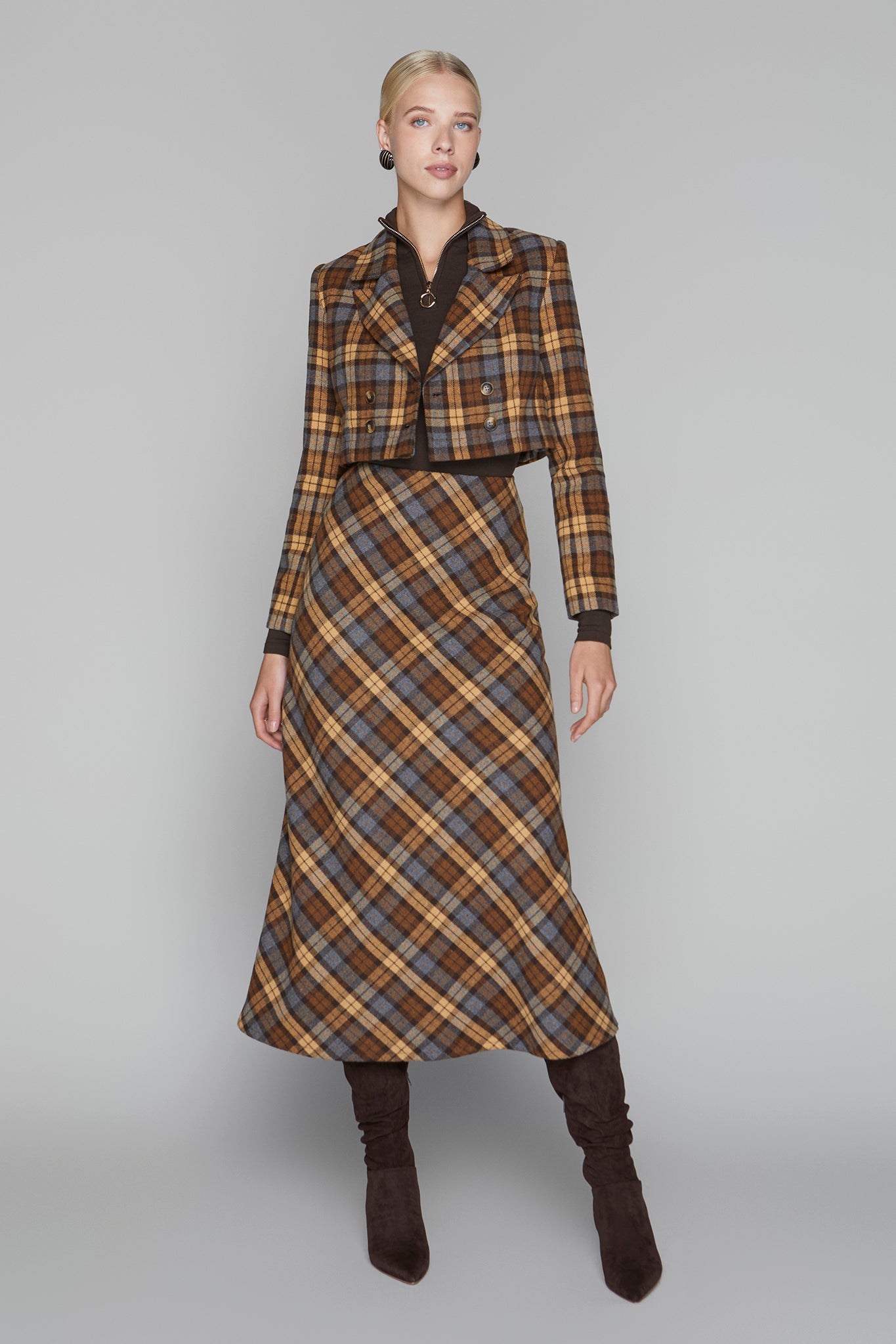 Briar Blazer in Cocoa / Cinnamon Plaid