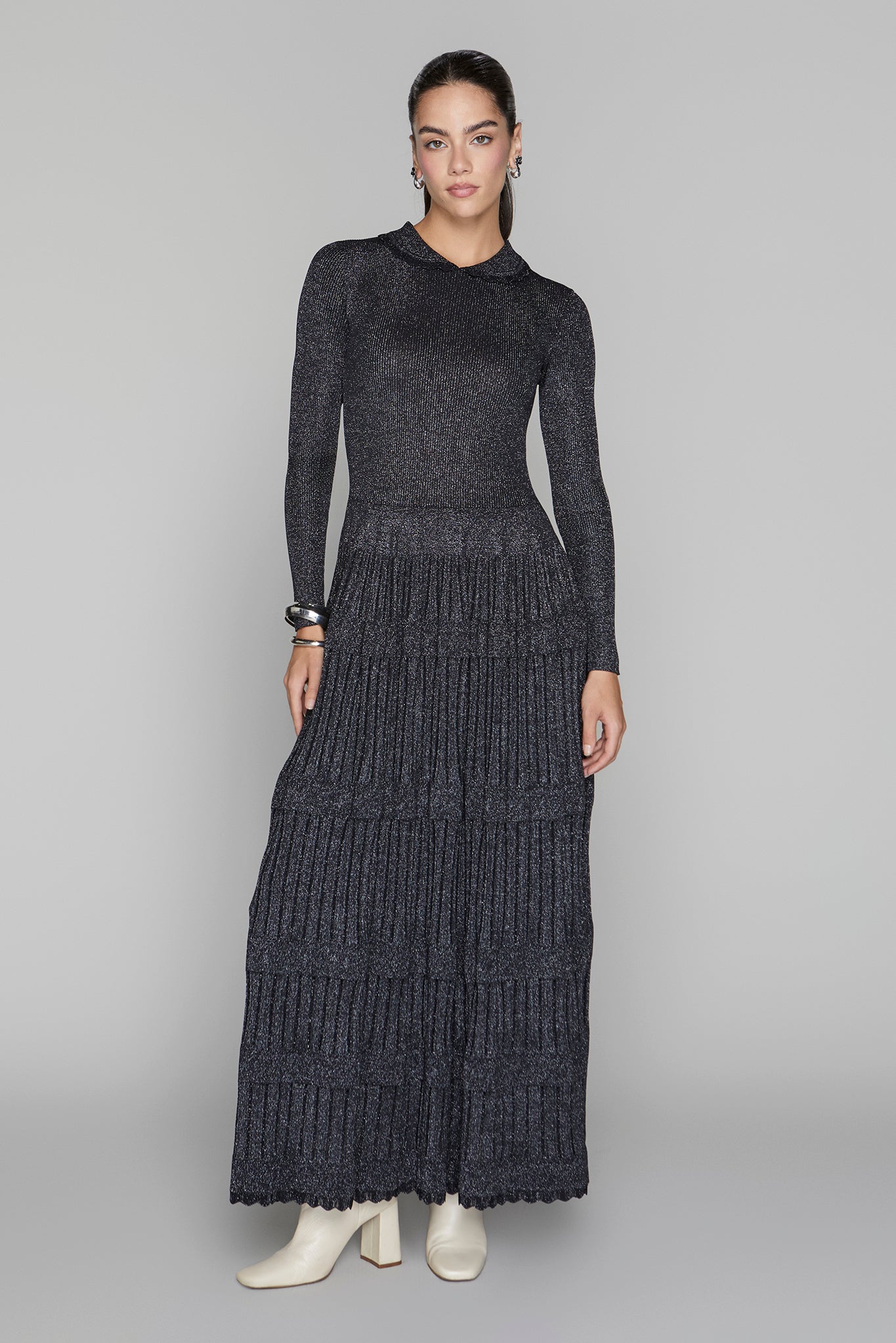 Ellery Dress in Metallic Black