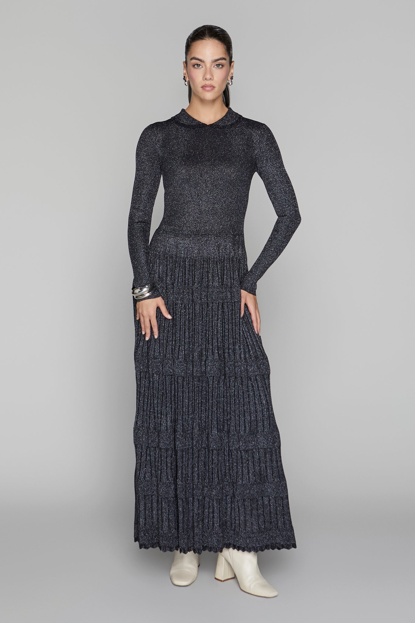 Ellery Dress in Metallic Black