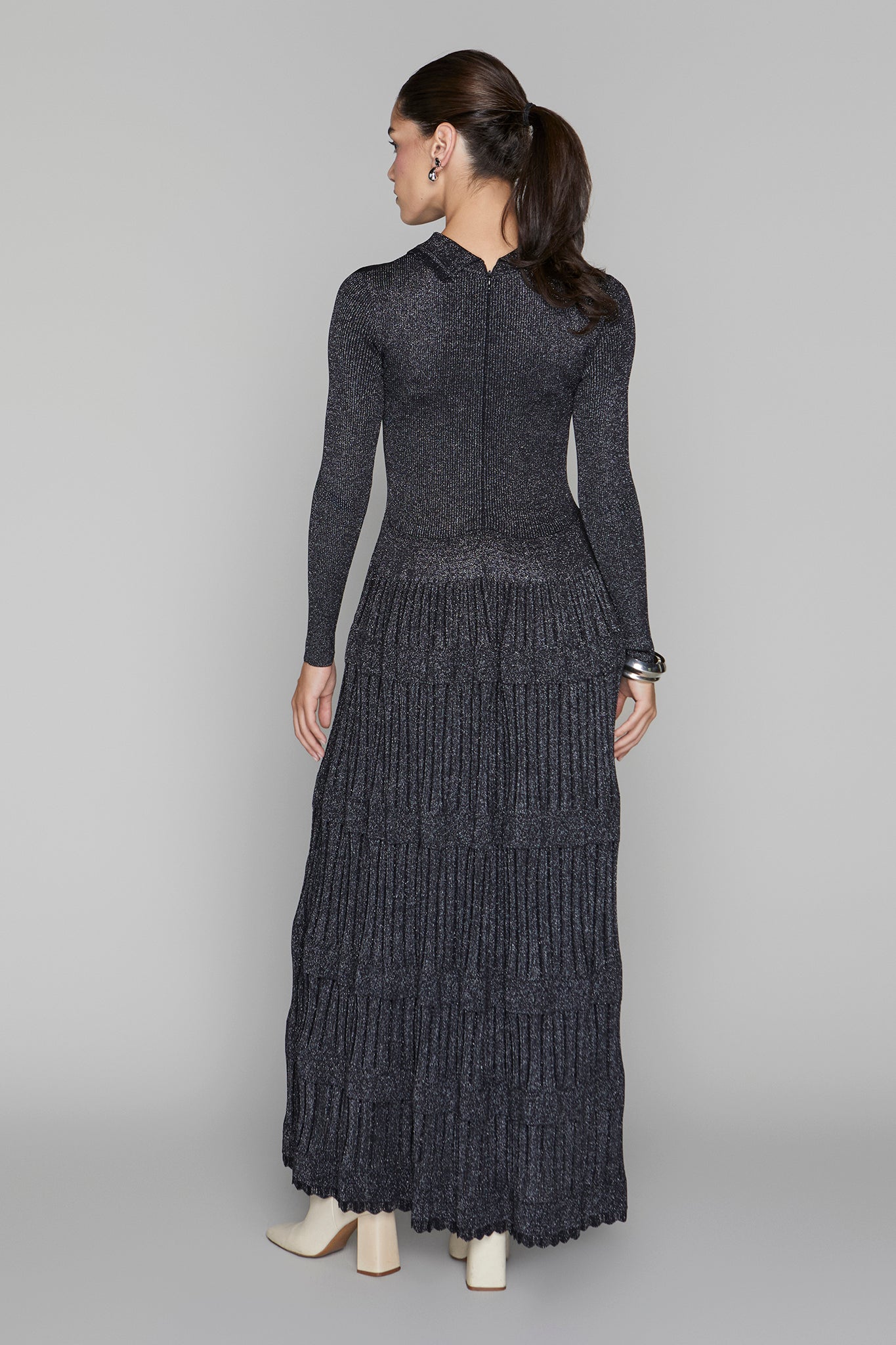 Ellery Dress in Metallic Black