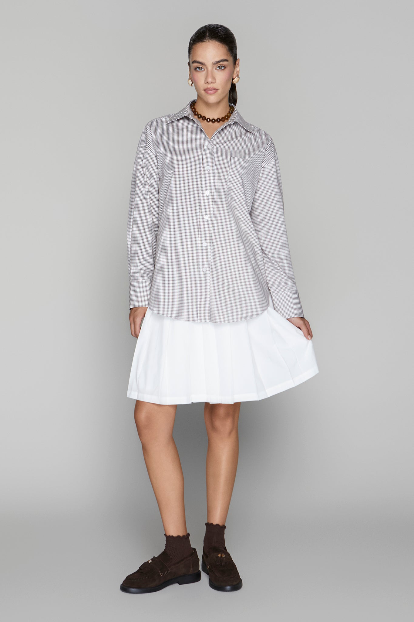 Spencer Blouse in Cocoa Check