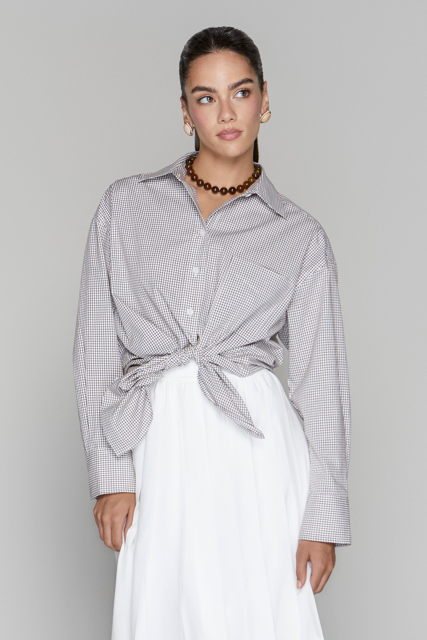 Spencer Blouse in Cocoa Check