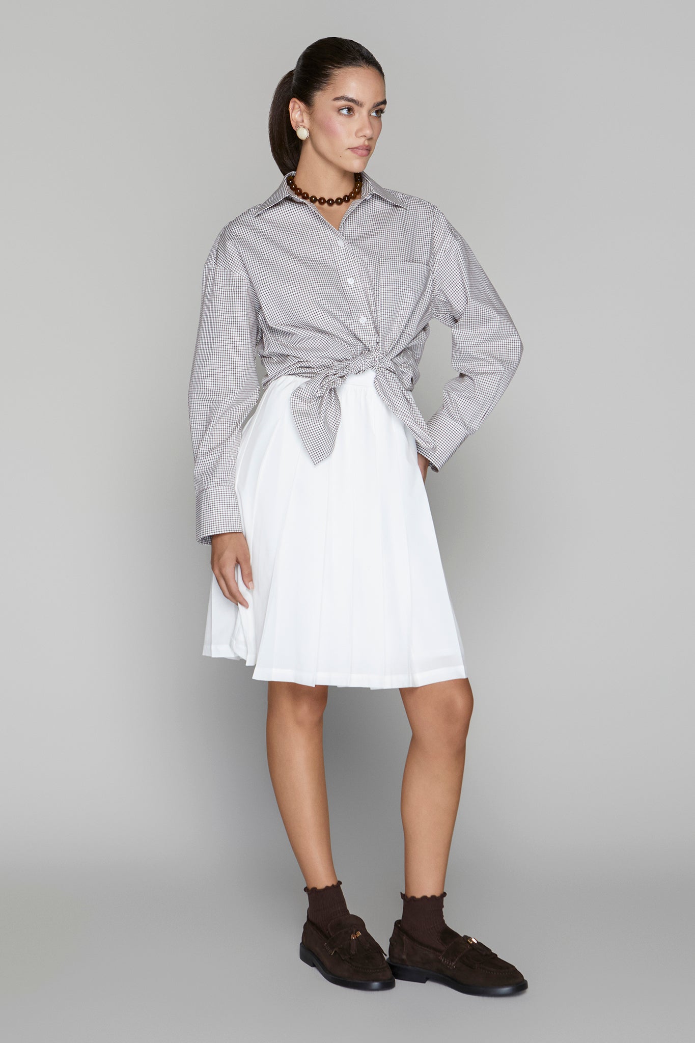 Spencer Blouse in Cocoa Check