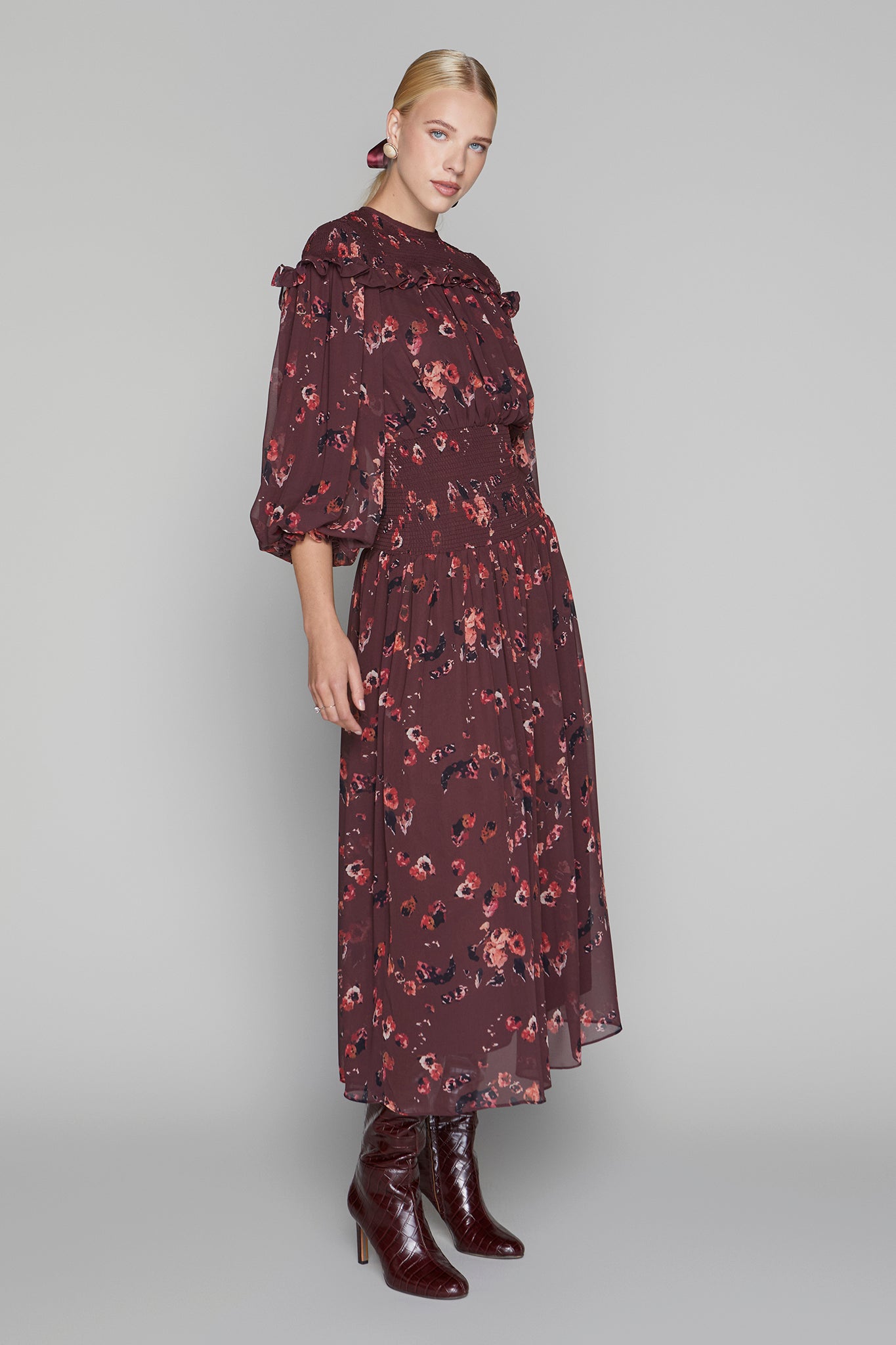 Tilden Dress in Sangria Petal