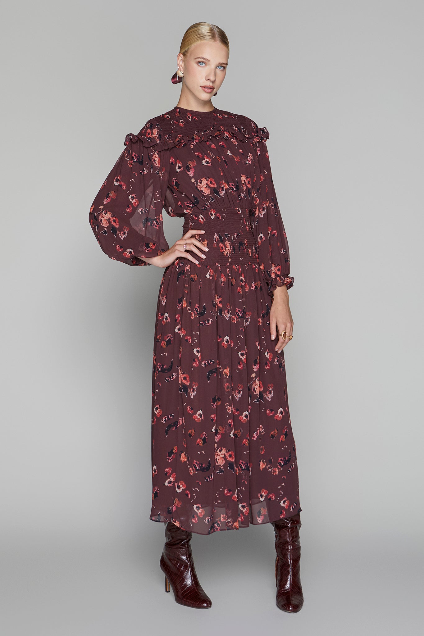 Tilden Dress in Sangria Petal