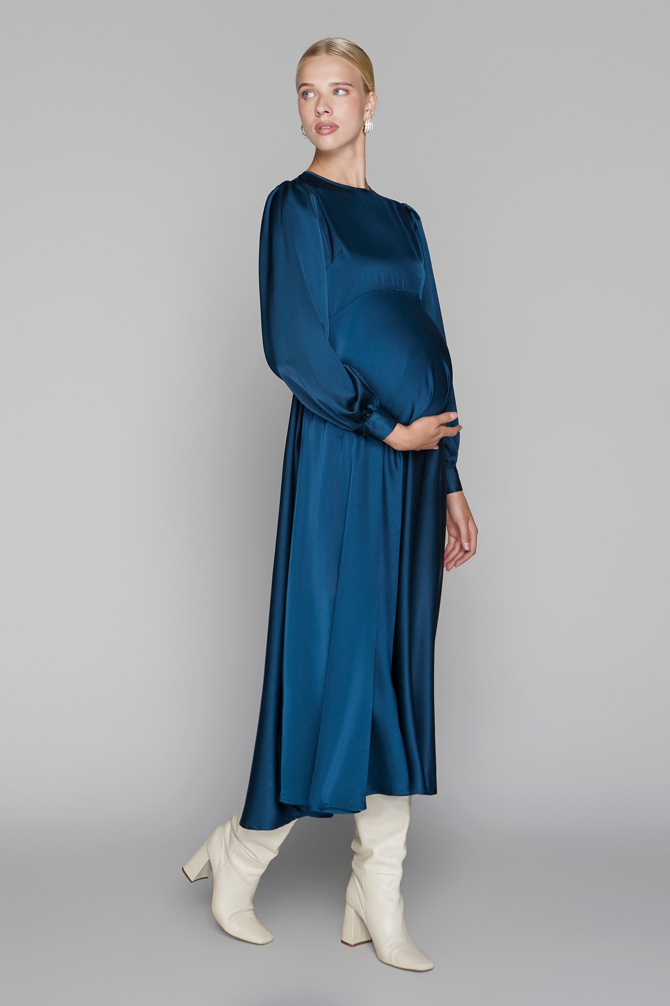Arden Maternity Dress in Teal