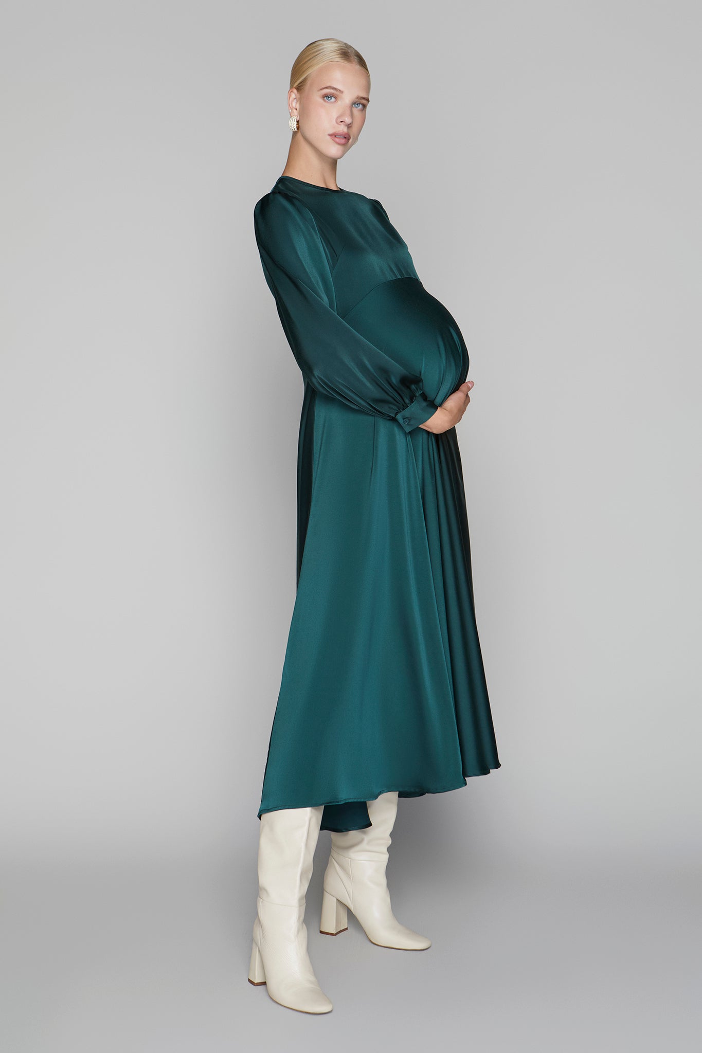 Arden Maternity Dress in Teal