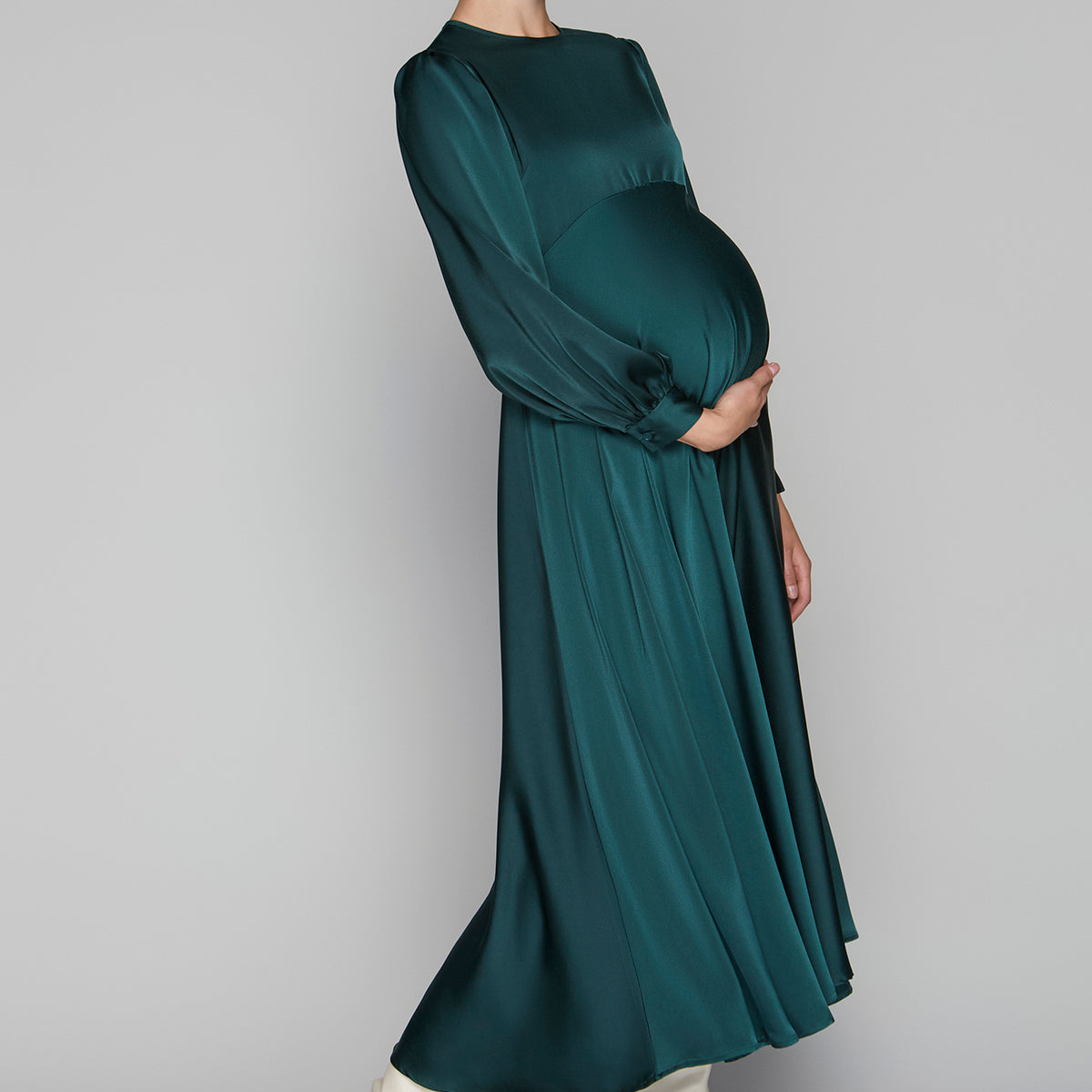Arden Maternity Dress in Emerald