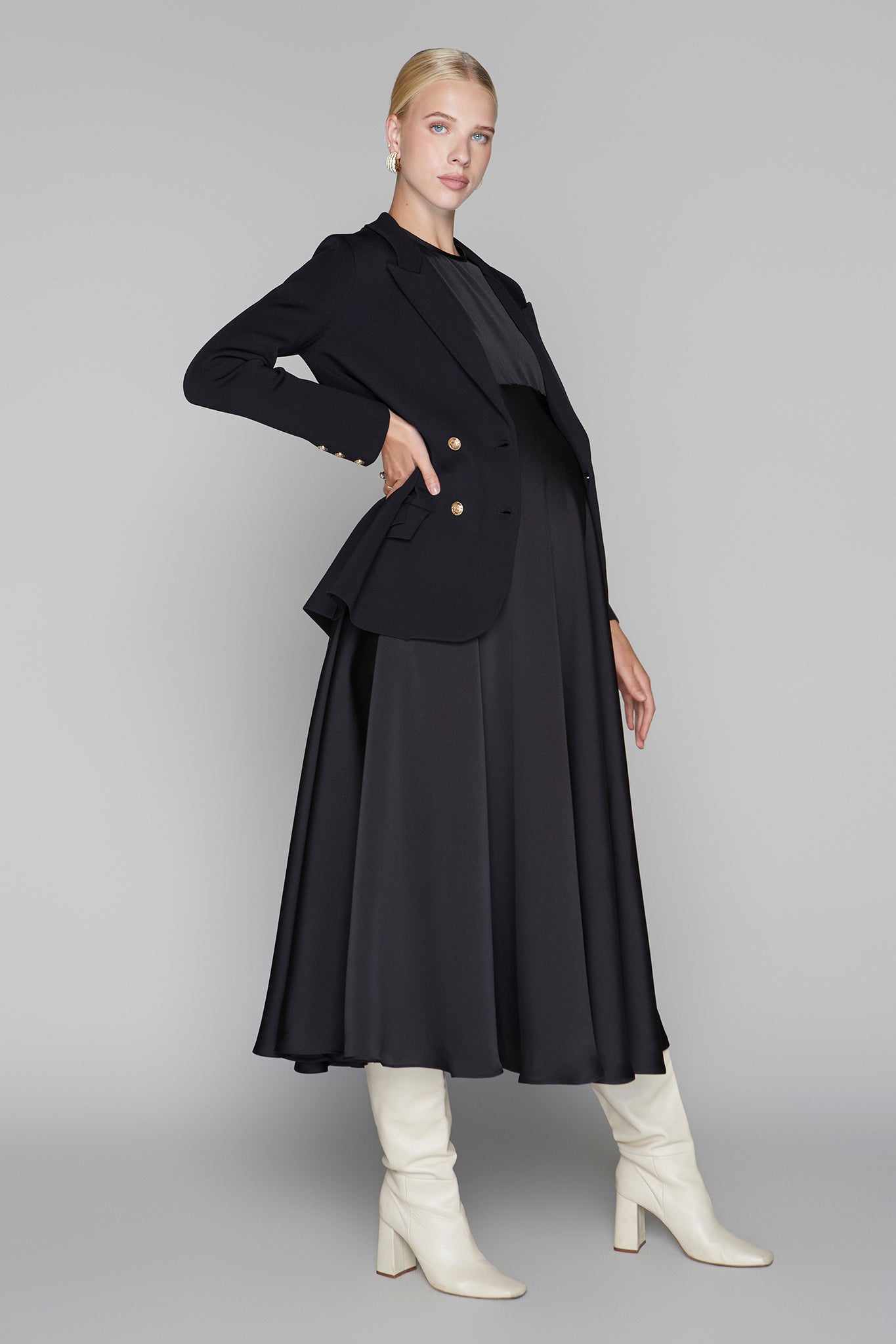 Monroe Maternity Dress in Black
