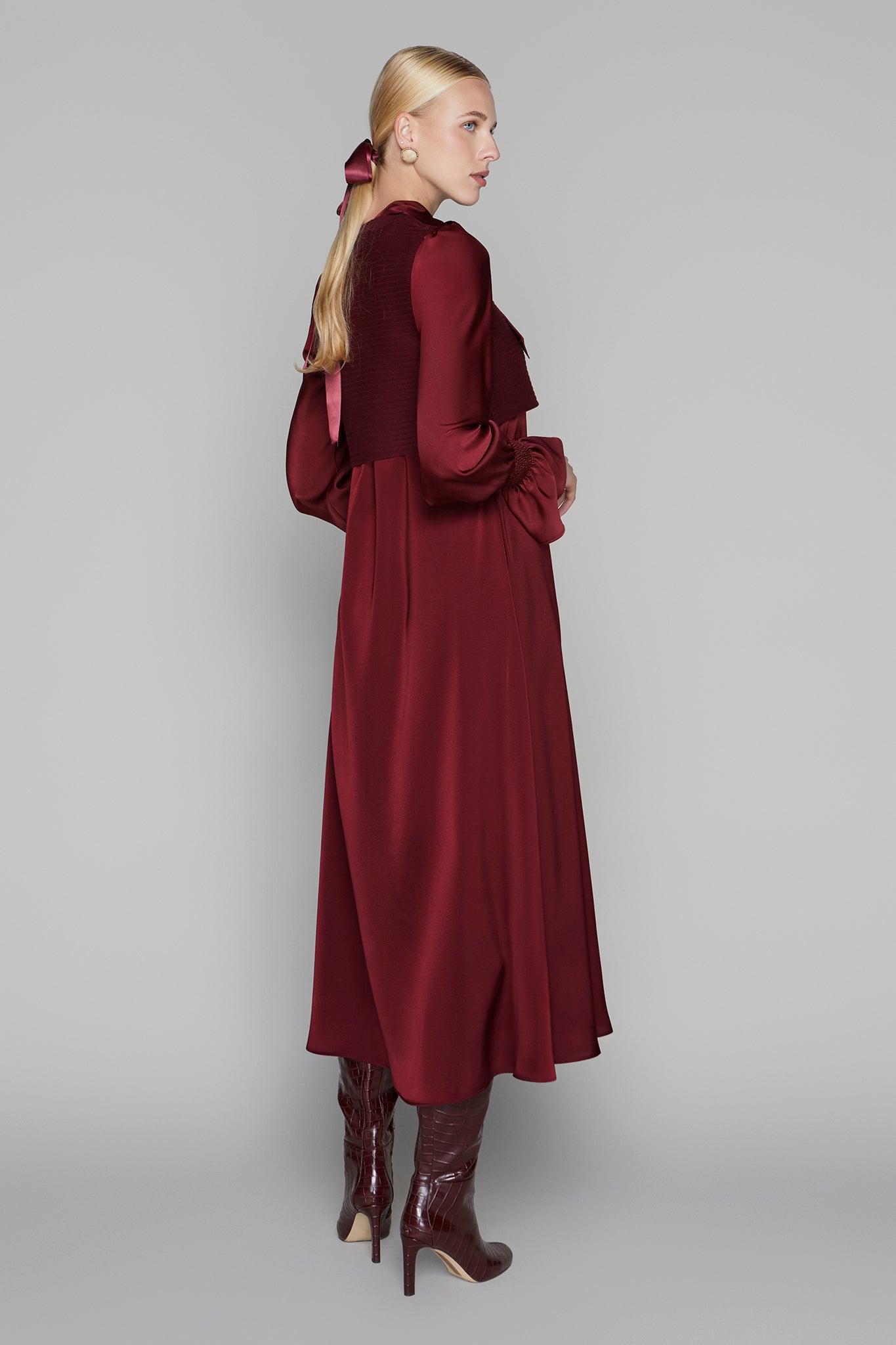Claremont Dress in Merlot