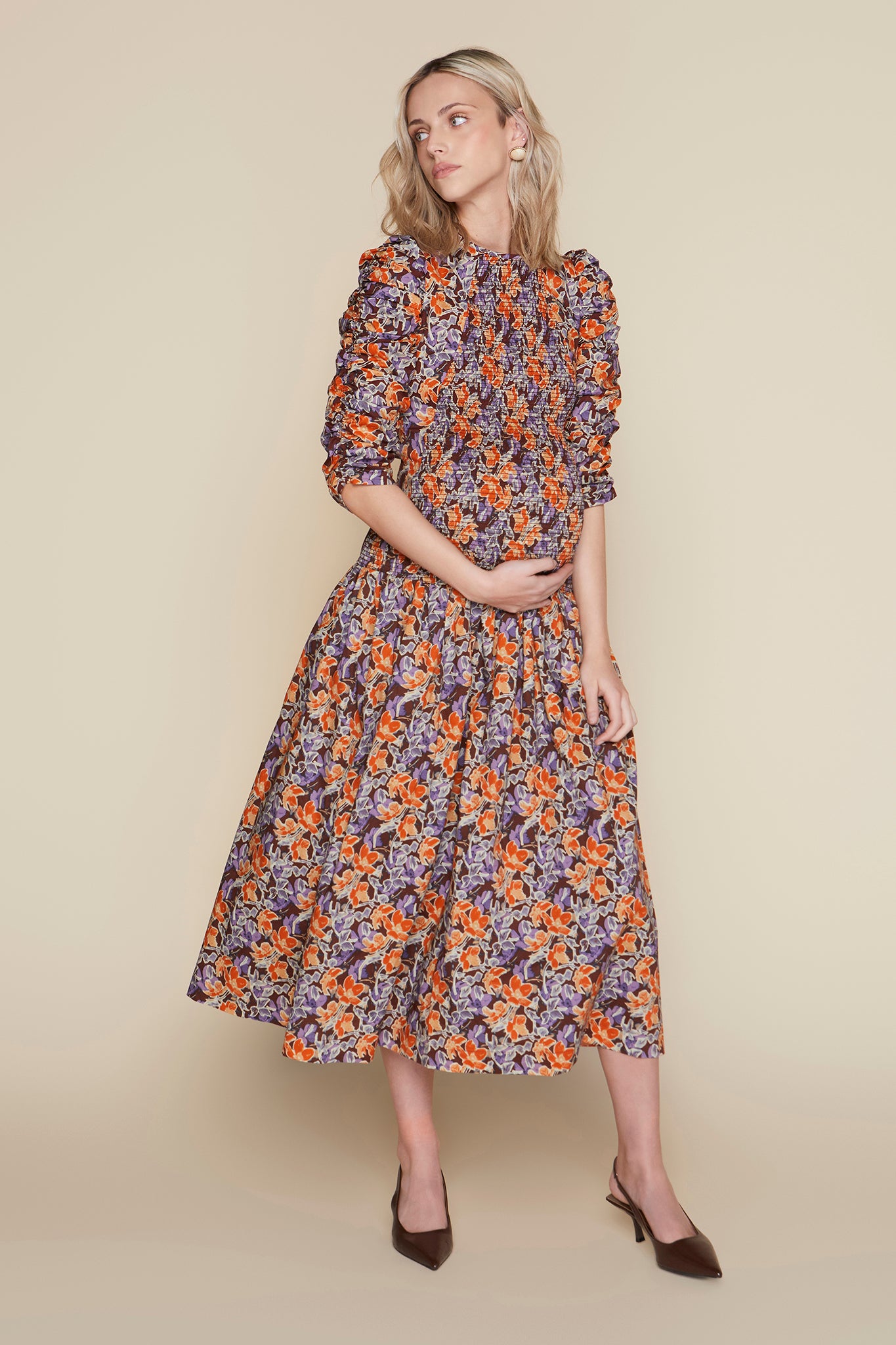 Tay Maternity Dress in Antique Garden