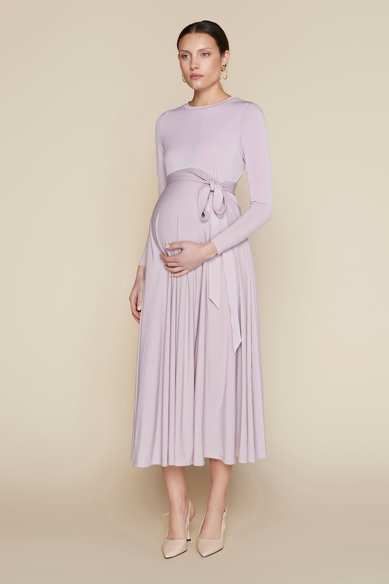 Samoa Maternity Dress in Powder Pink