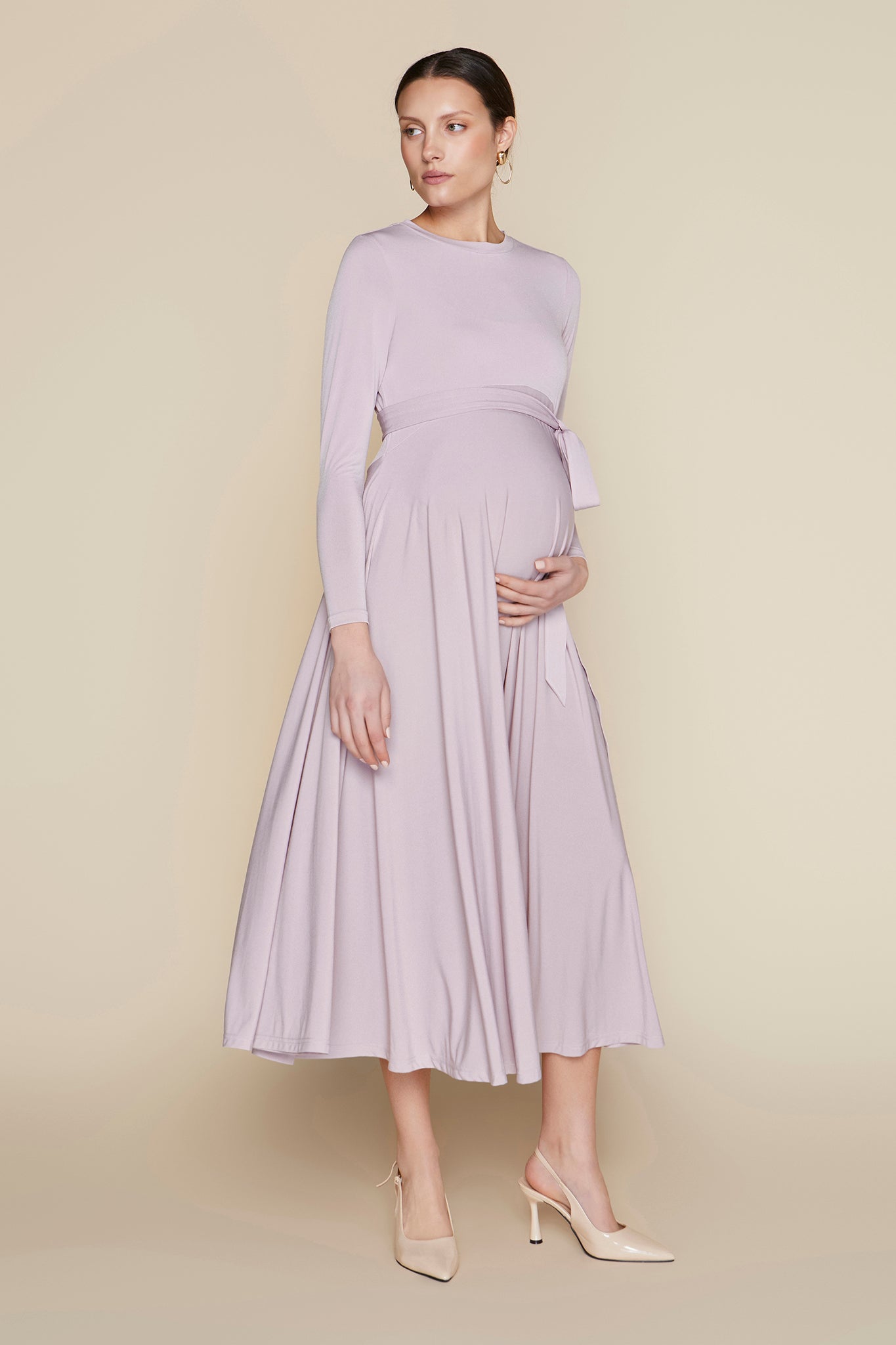 Samoa Maternity Dress in Powder Pink