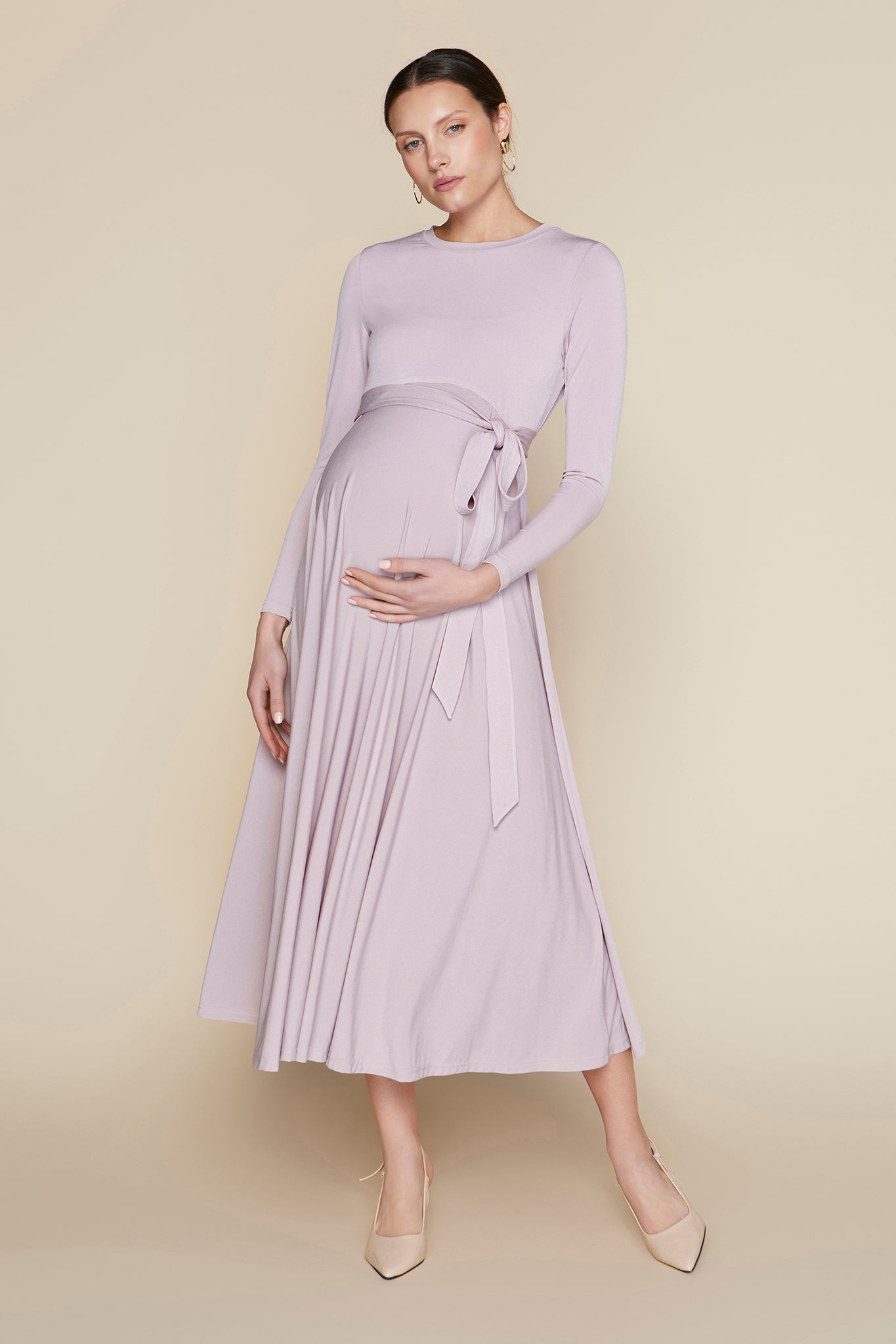 Samoa Maternity Dress in Powder Pink
