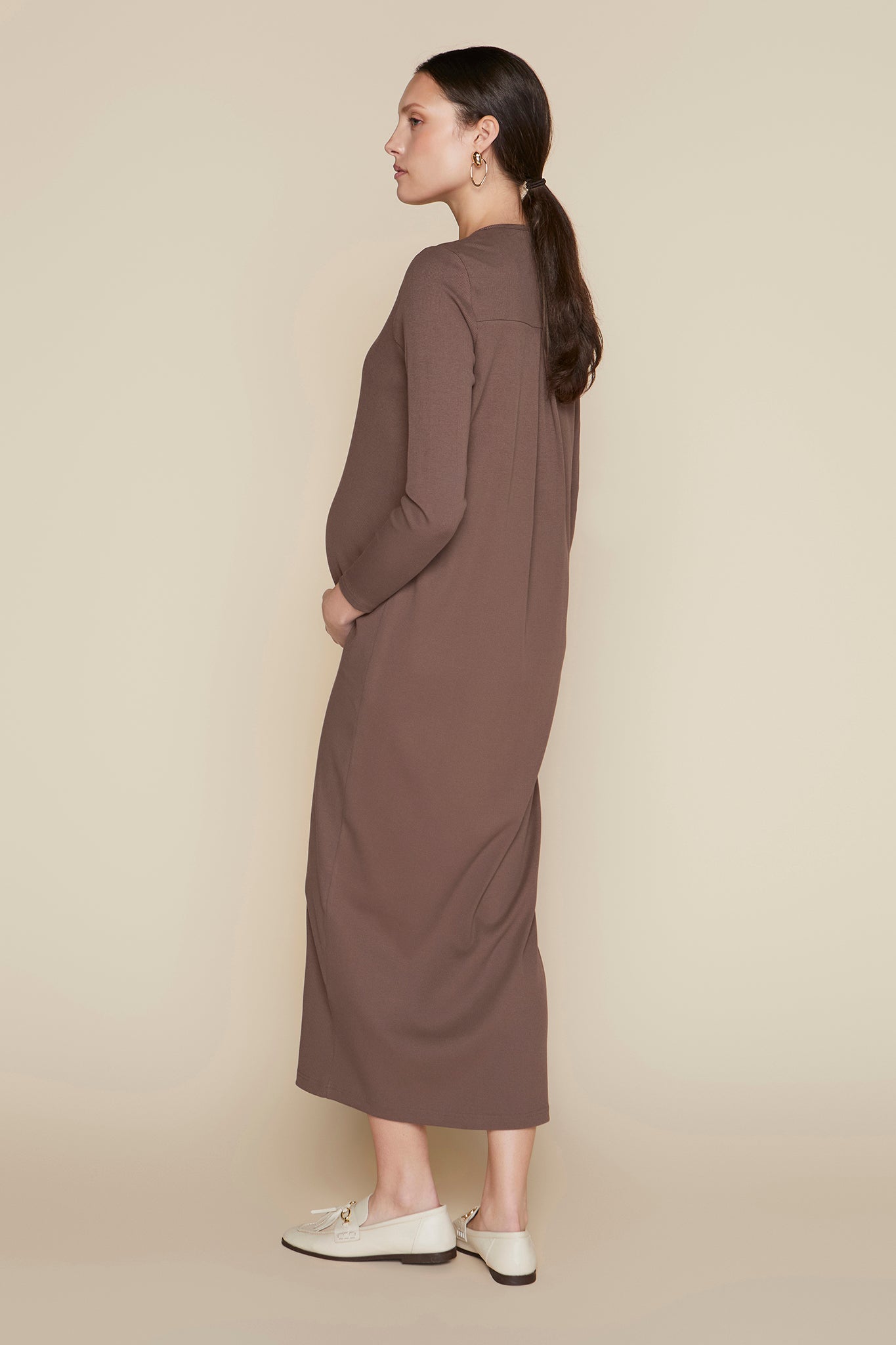 Avon Maternity Dress in Hazelnut