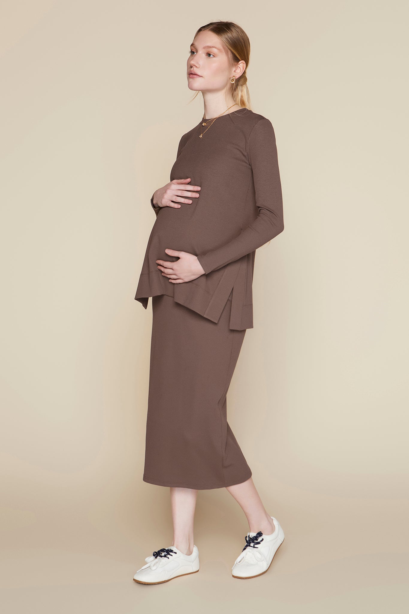 Sapphire Maternity Skirt in Hazelnut