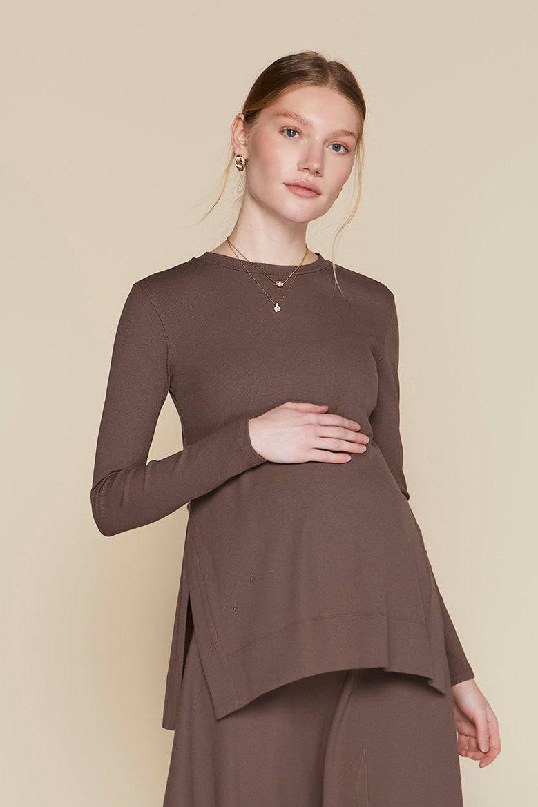 Ventt Maternity Top in Hazelnut